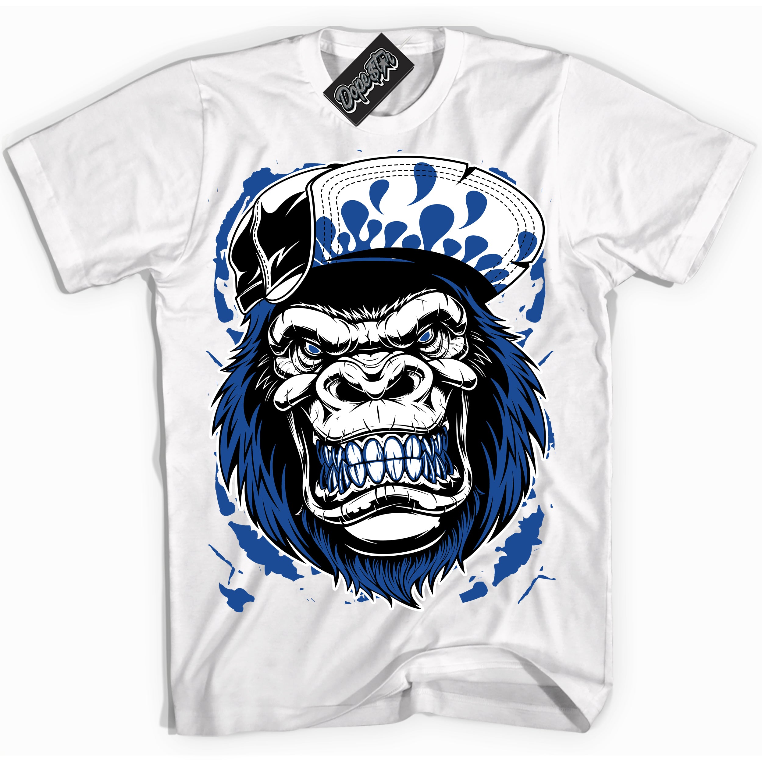 AJ12 Retro Blueberry ‘Gorilla Beast’ – White Streetwear T-Shirt | Sneaker Matching shirt for AJ12 Retro Blueberry | Men's and Women's Streetwear Graphic Tee by Sneaker Shirts Outlet.