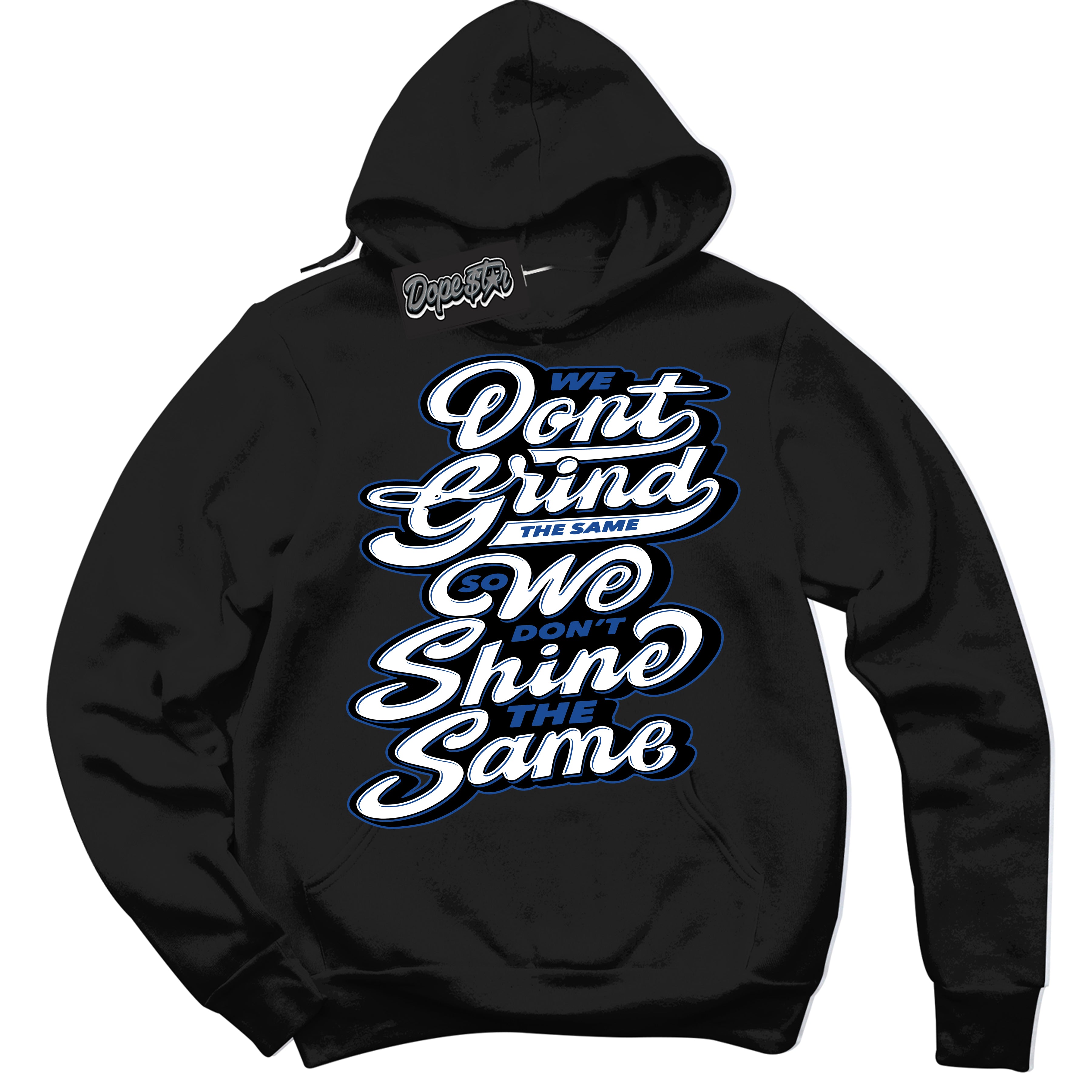 AJ12 Retro Blueberry ‘Grind Shine’ – Black Streetwear Hoodie | Sneaker Matching sweatshirt for AJ12 Retro Blueberry | Men's and Women's Streetwear Graphic Hoodie by Sneaker Shirts Outlet.