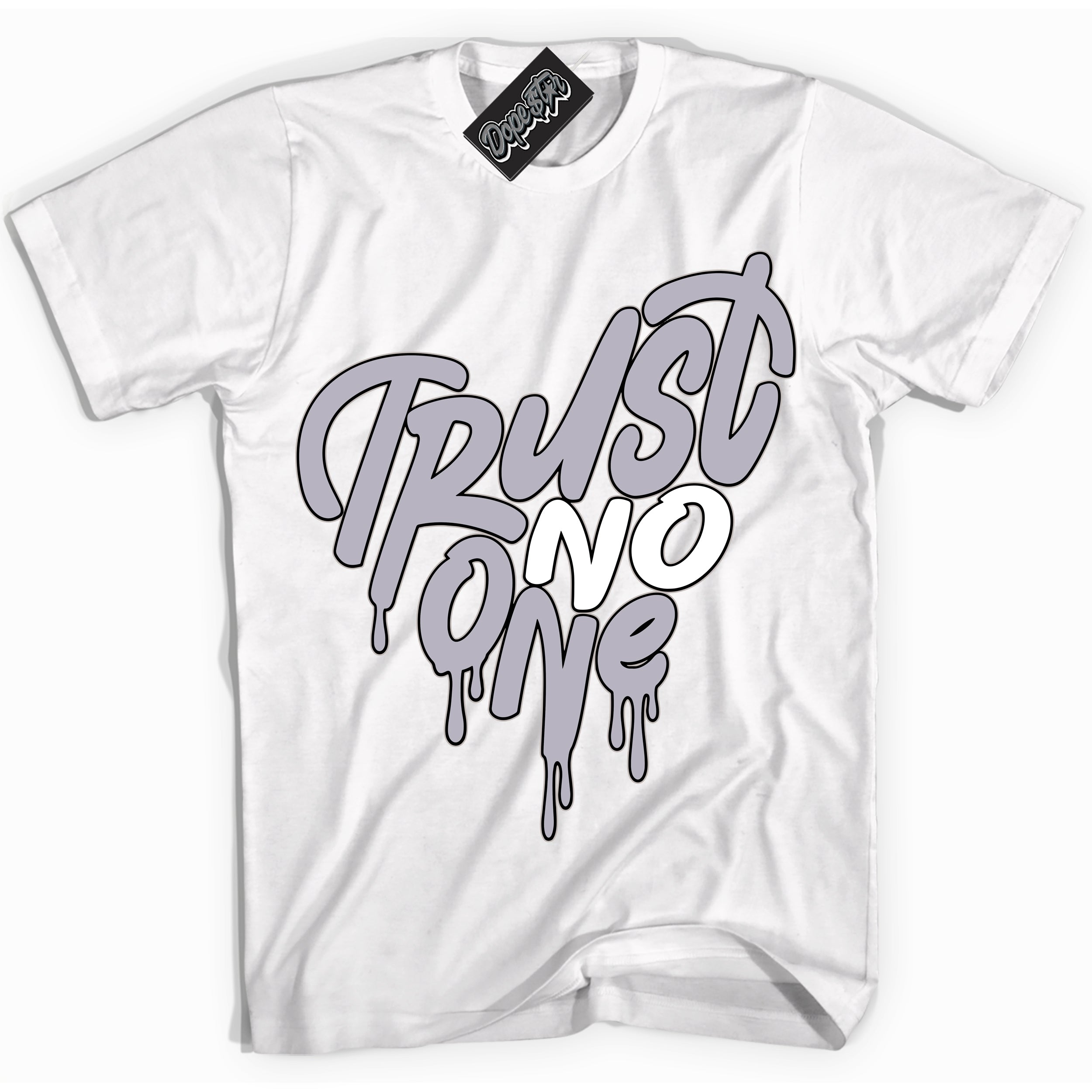 Cool White Shirt with “ Trust No One Heart ” design that perfectly matches OG Barons 1s Jordans.