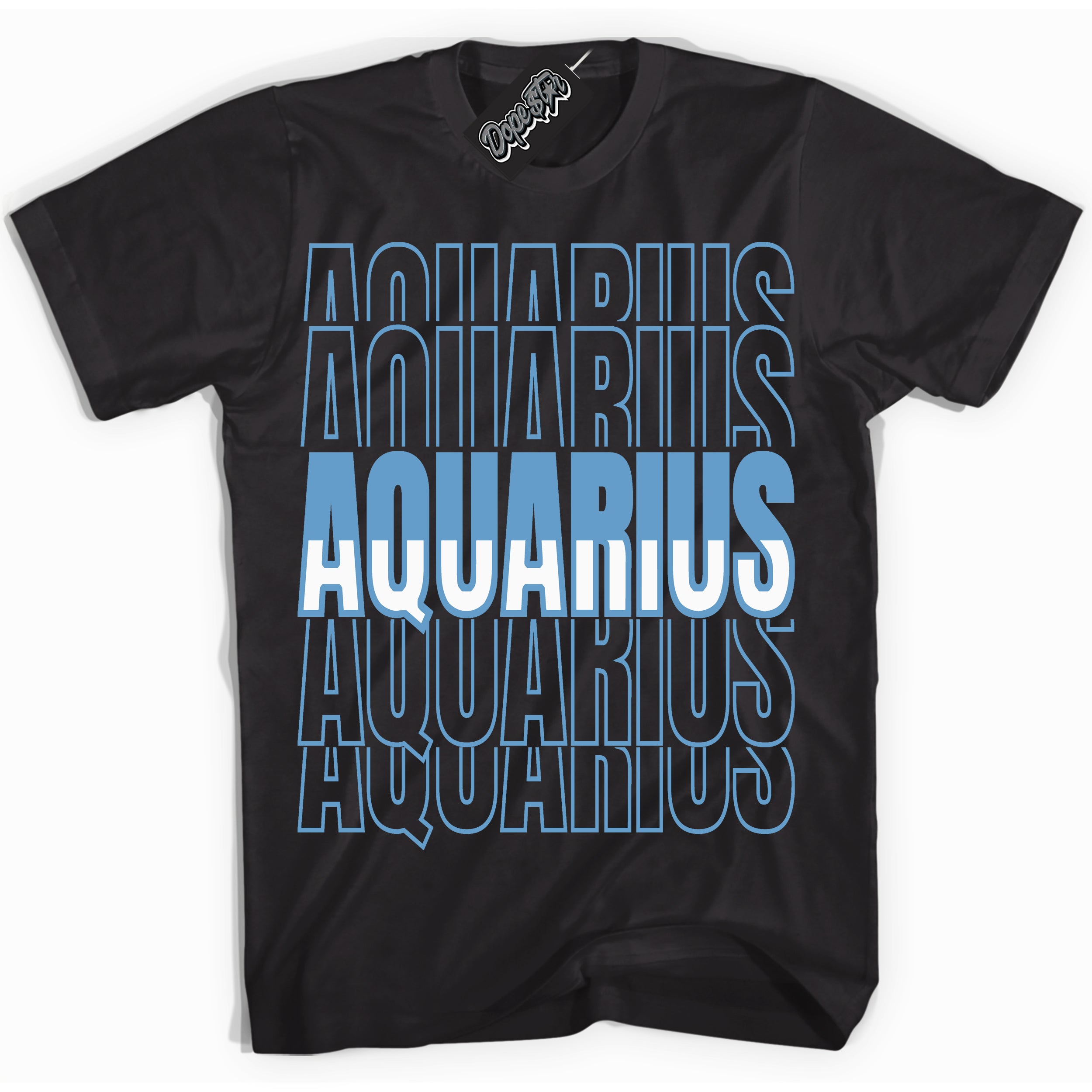 AJ1 Mid Legend Blue ‘Aquarius’ – Black Streetwear T-Shirt | Sneaker Matching shirt for AJ1 Mid Legend Blue | Men's and Women's Streetwear Graphic Tee by Sneaker Shirts Outlet.
