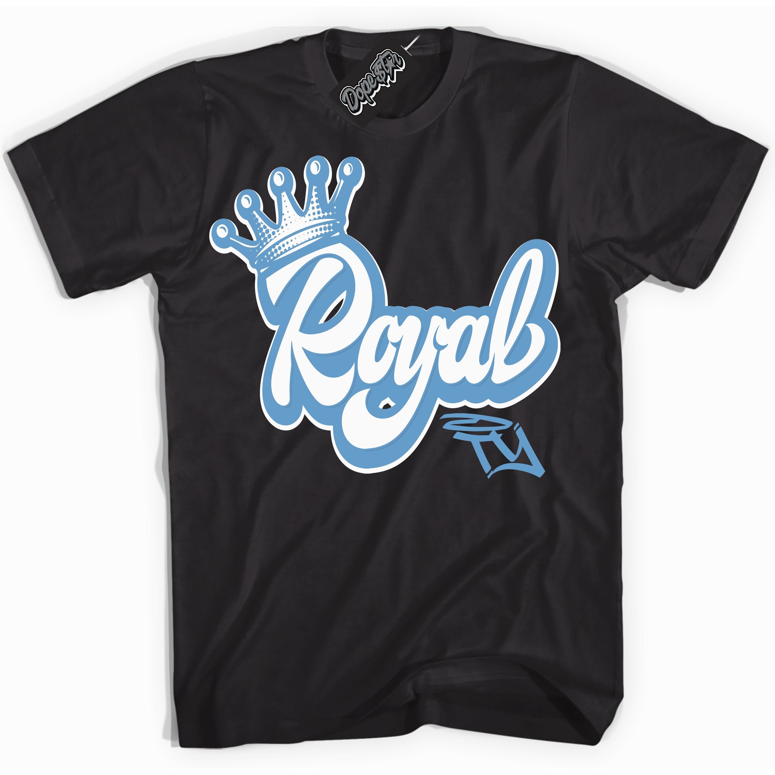 AJ1 Mid Legend Blue ‘Royalty’ – Black Streetwear T-Shirt | Sneaker Matching shirt for AJ1 Mid Legend Blue | Men's and Women's Streetwear Graphic Tee by Sneaker Shirts Outlet.