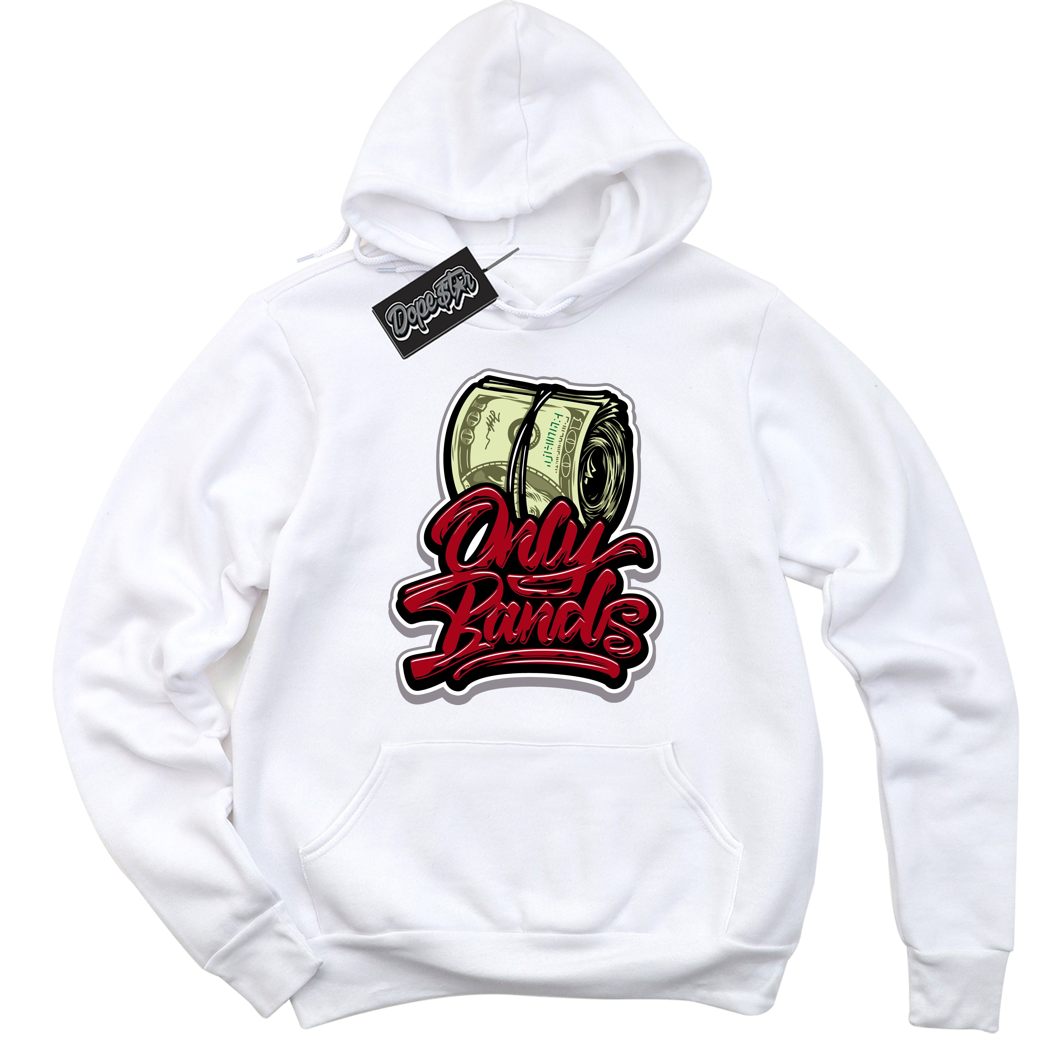 AJ5 Retro OG White Metallic Reimagined ‘Only Bands’ – Black Streetwear Hoodie | Men's and Women's graphic sweatshirt by Sneaker Shirts Outlet.