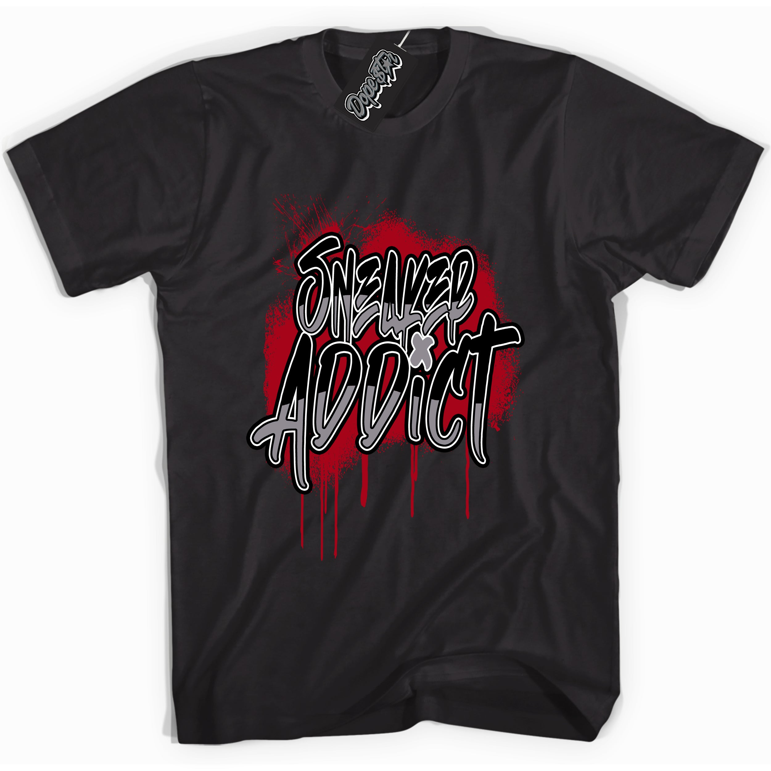 AJ5 Retro OG Black Metallic Reimagined ‘Sneaker Addict’ – Black Streetwear T-Shirt | Sneaker Matching shirt for AJ5 Retro OG Black Metallic Reimagined | Men's and Women's Streetwear Graphic Tee by Sneaker Shirts Outlet.