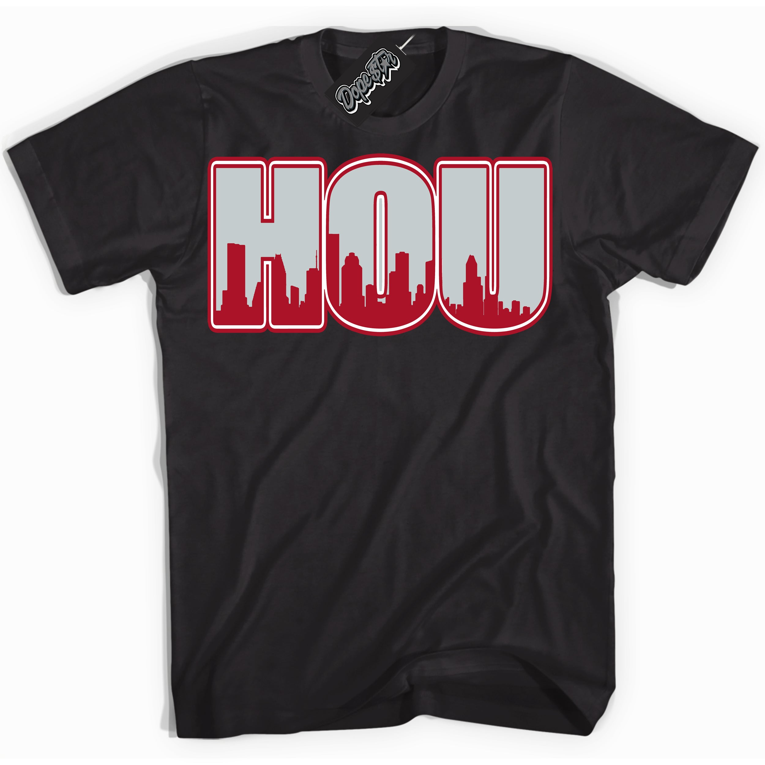 Cool Black Shirt with “ Houston” design that perfectly matches Reverse Ultraman Sneakers.