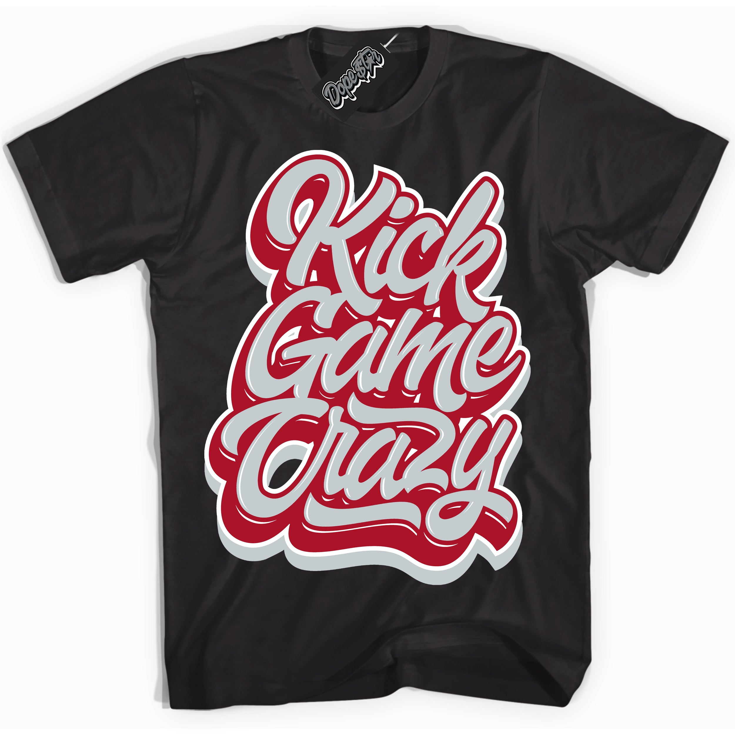 Cool Black Shirt with “ Kick Game Crazy” design that perfectly matches Reverse Ultraman Sneakers.