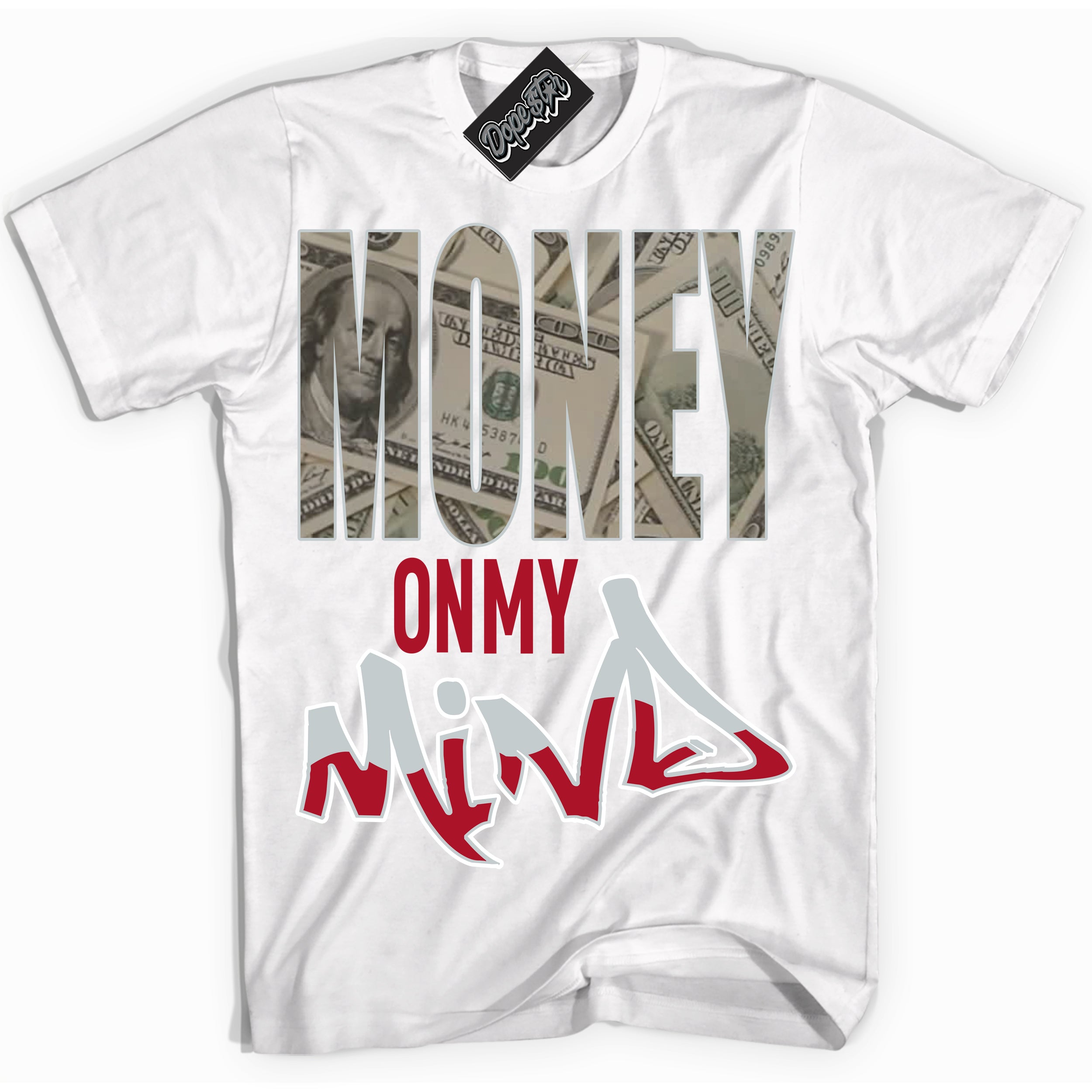 Cool White Shirt with “ Money On My Mind” design that perfectly matches Reverse Ultraman Sneakers.