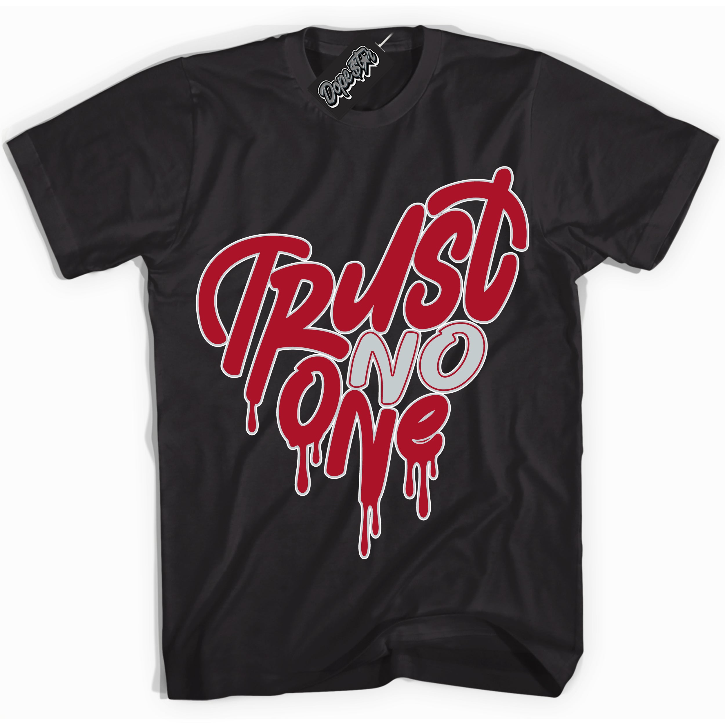Cool Black Shirt with “ Trust No One Heart” design that perfectly matches Reverse Ultraman Sneakers.