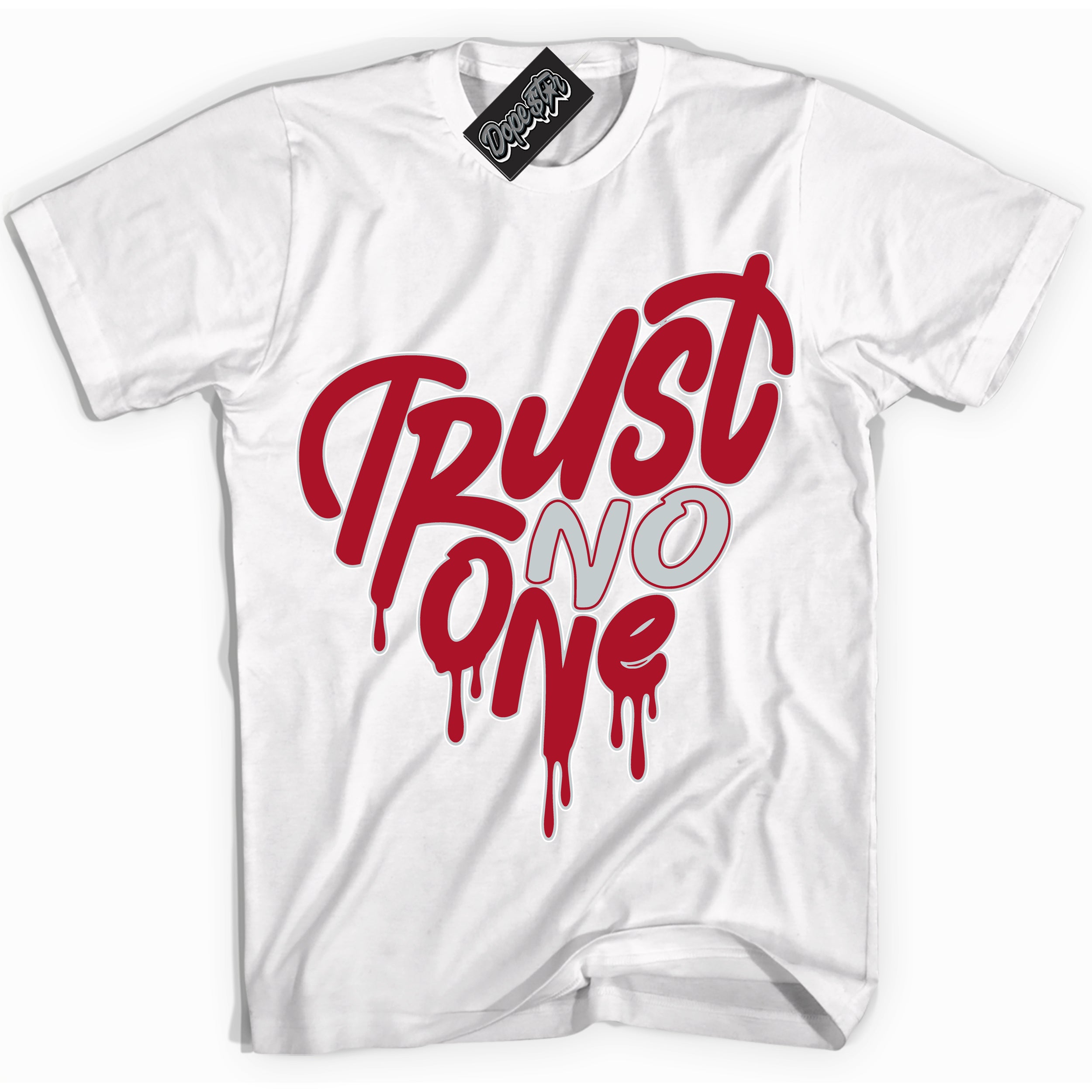 Cool White Shirt with “ Trust No One Heart” design that perfectly matches Reverse Ultraman Sneakers.