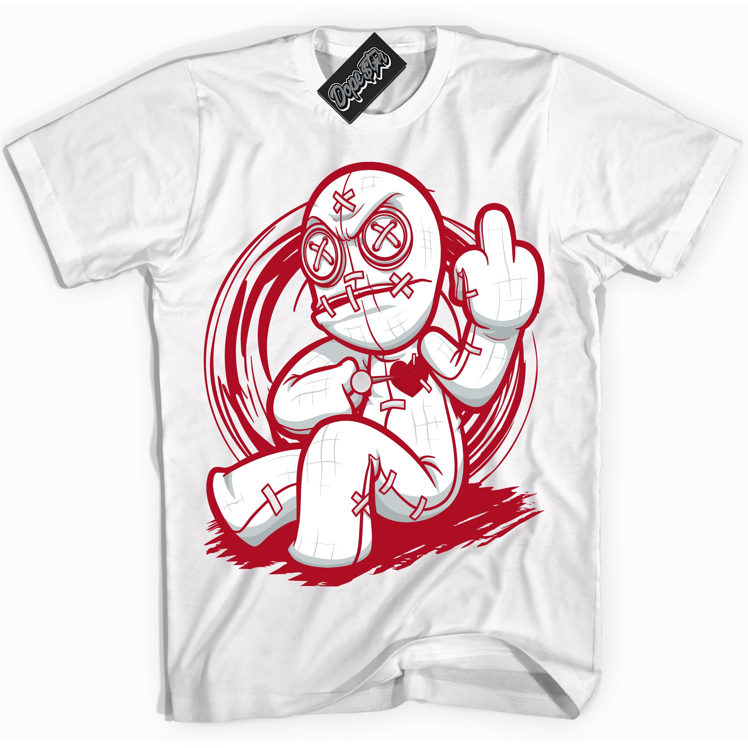 Cool White Shirt with “ VooDoo Doll” design that perfectly matches Reverse Ultraman Sneakers.