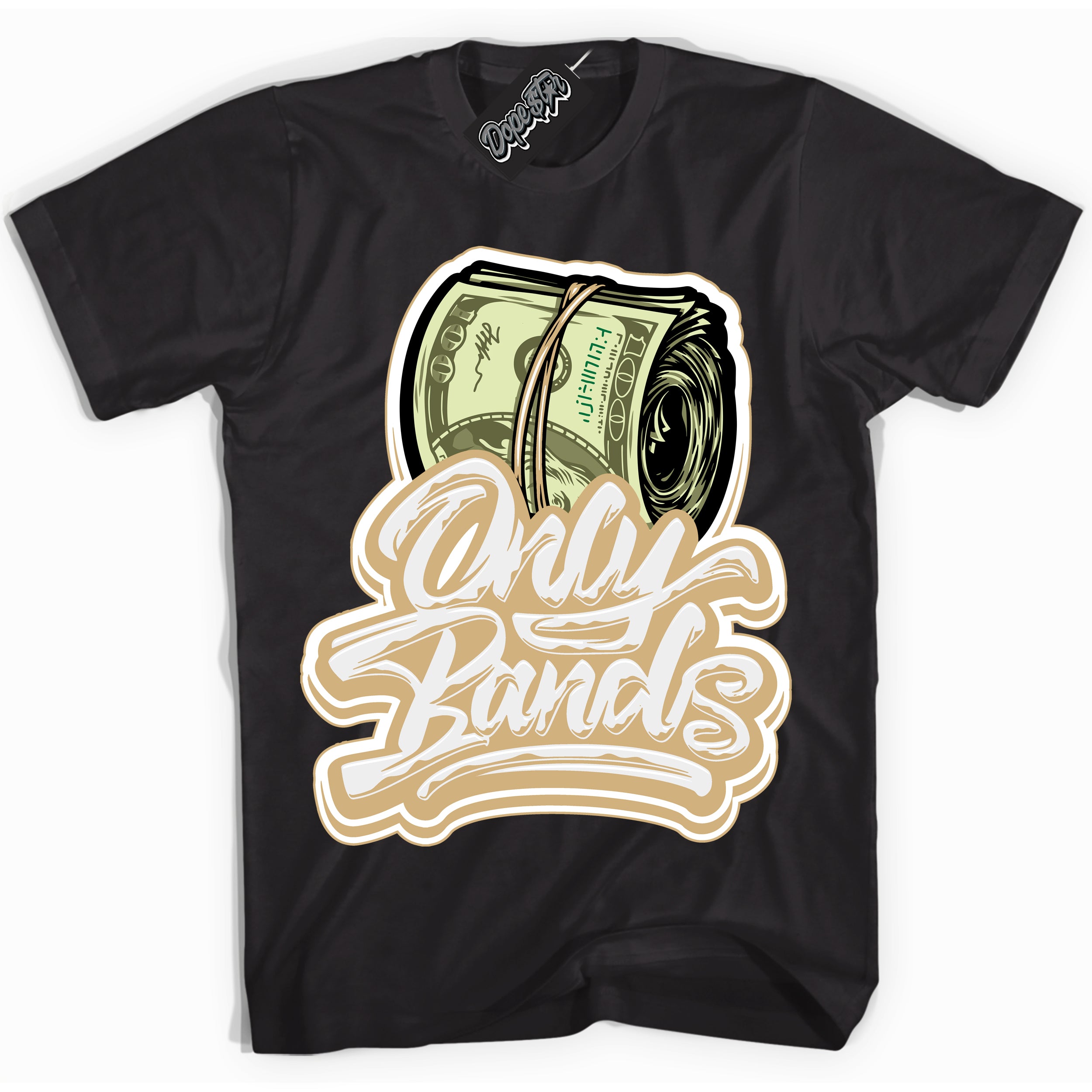 Jordan MVP White Metallic Gold ‘Only Bands’ – Black Streetwear T-Shirt | Sneaker Matching shirt for Jordan MVP White Metallic Gold | Men's and Women's Streetwear Graphic Tee by Sneaker Shirts Outlet.