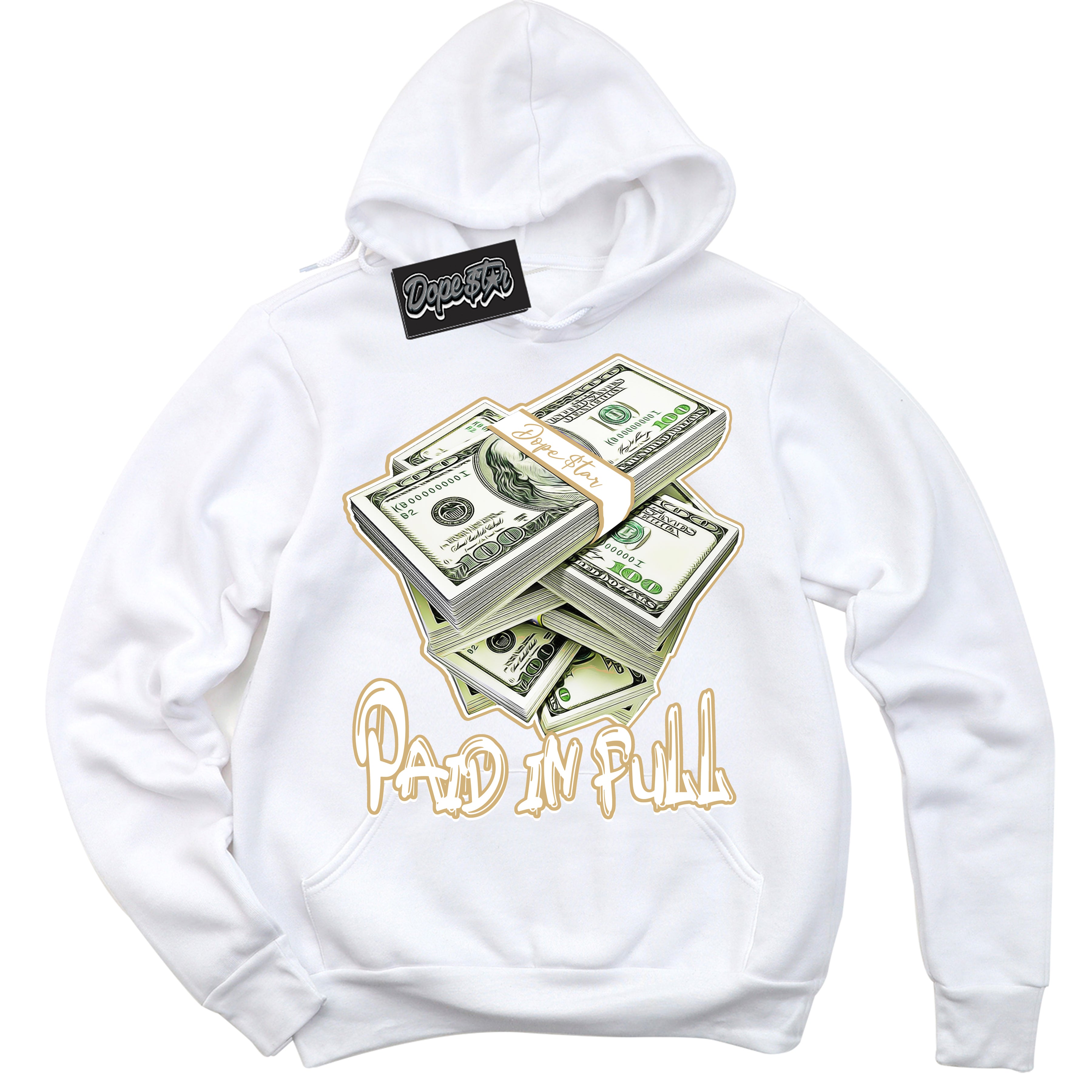 Jordan MVP White Metallic Gold ‘Paid In Full’ – White Streetwear Hoodie | Sneaker Matching sweatshirt for Jordan MVP White Metallic Gold | Men's and Women's Streetwear Graphic Hoodie by Sneaker Shirts Outlet