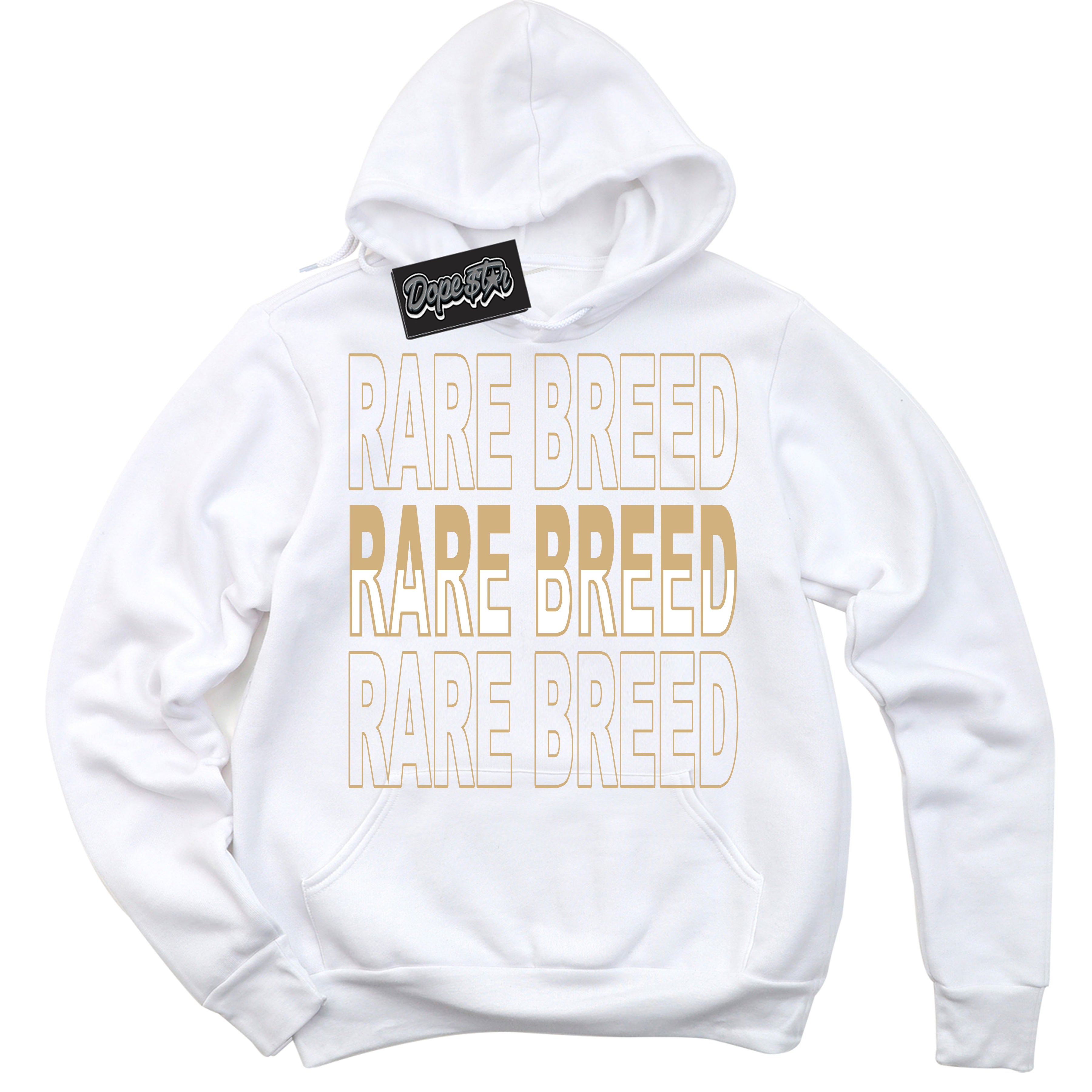 Jordan MVP White Metallic Gold ‘Rare Breed’ – White Streetwear Hoodie | Sneaker Matching sweatshirt for Jordan MVP White Metallic Gold | Men's and Women's Streetwear Graphic Hoodie by Sneaker Shirts Outlet