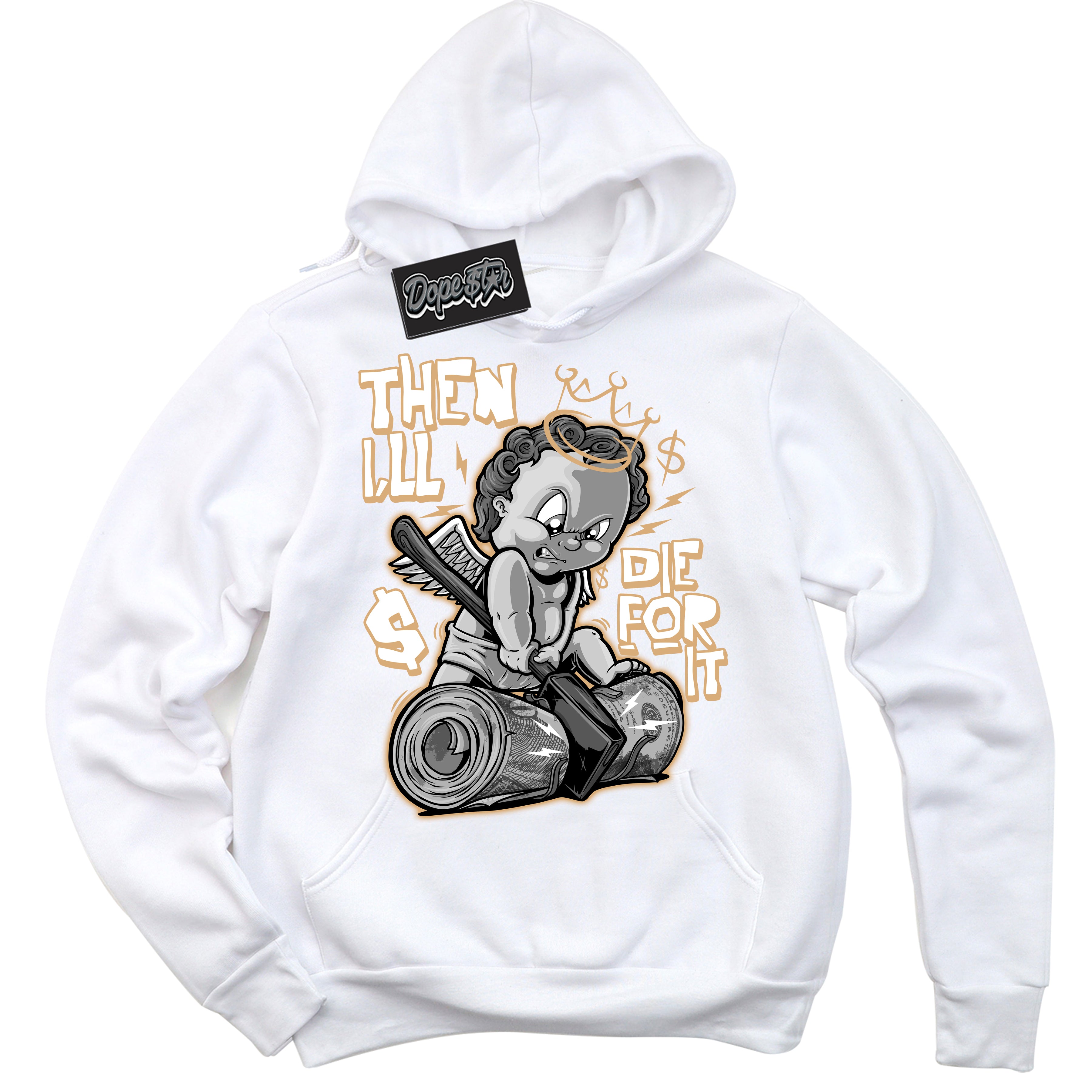 Jordan MVP White Metallic Gold ‘Then I'll’ – White Streetwear Hoodie | Sneaker Matching sweatshirt for Jordan MVP White Metallic Gold | Men's and Women's Streetwear Graphic Hoodie by Sneaker Shirts Outlet