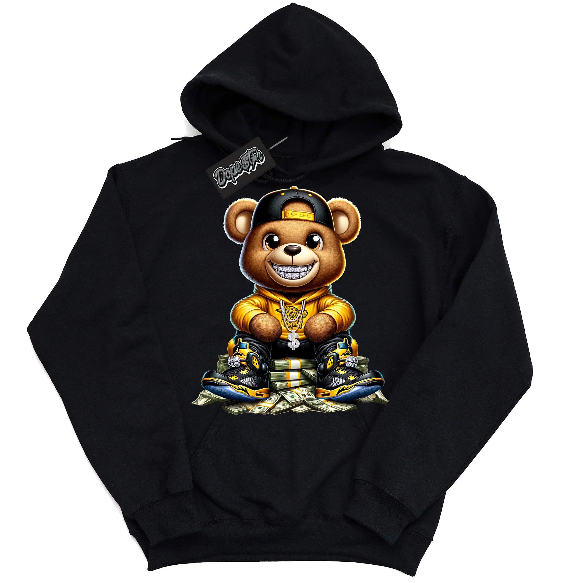 Cool Black Graphic Hoodie with “ Dope Star Bear “ print, that perfectly matches Air Jordan 12 BLACK TAXI sneakers