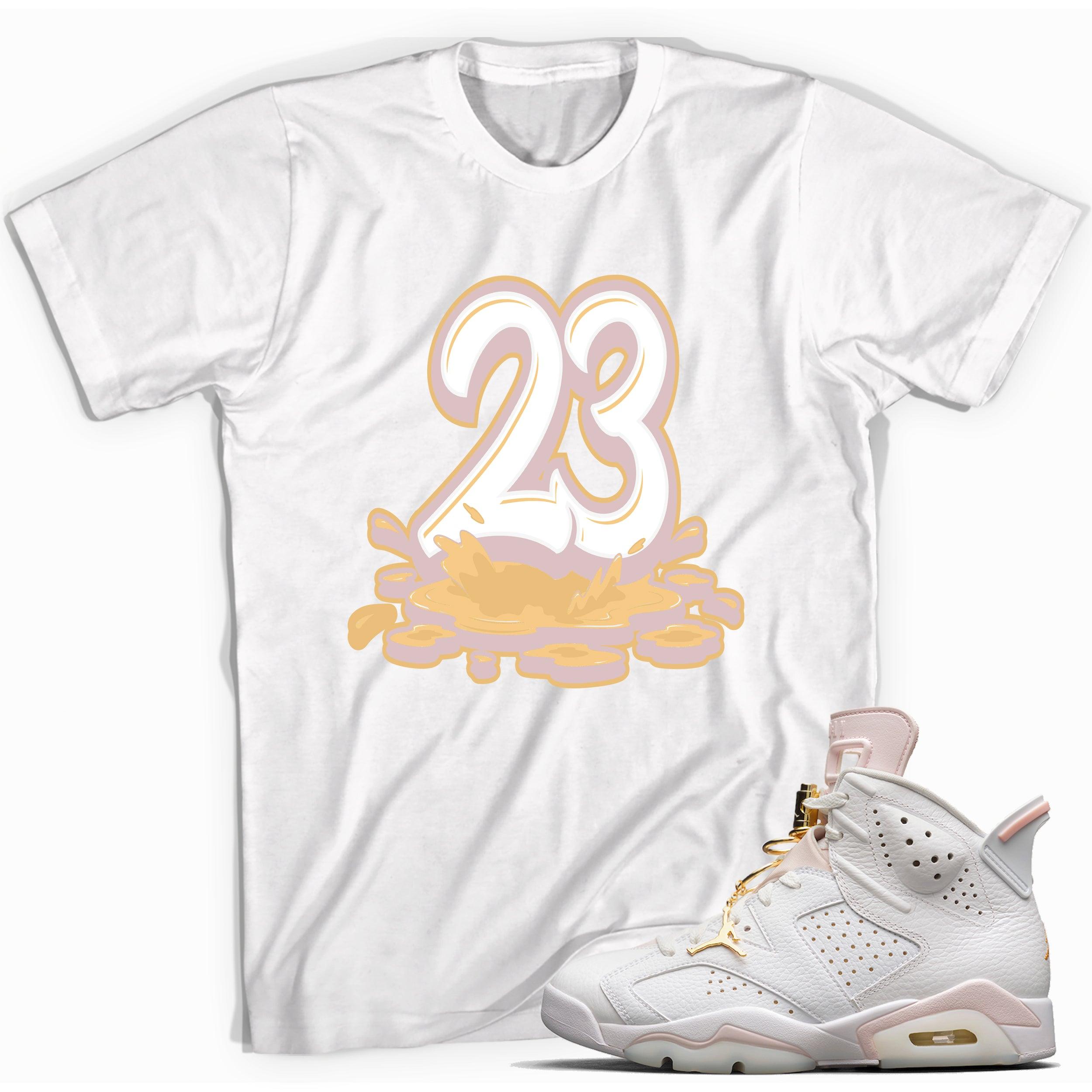 Number 23 Melting Shirt AJ 6 Retro Gold Hoops photo