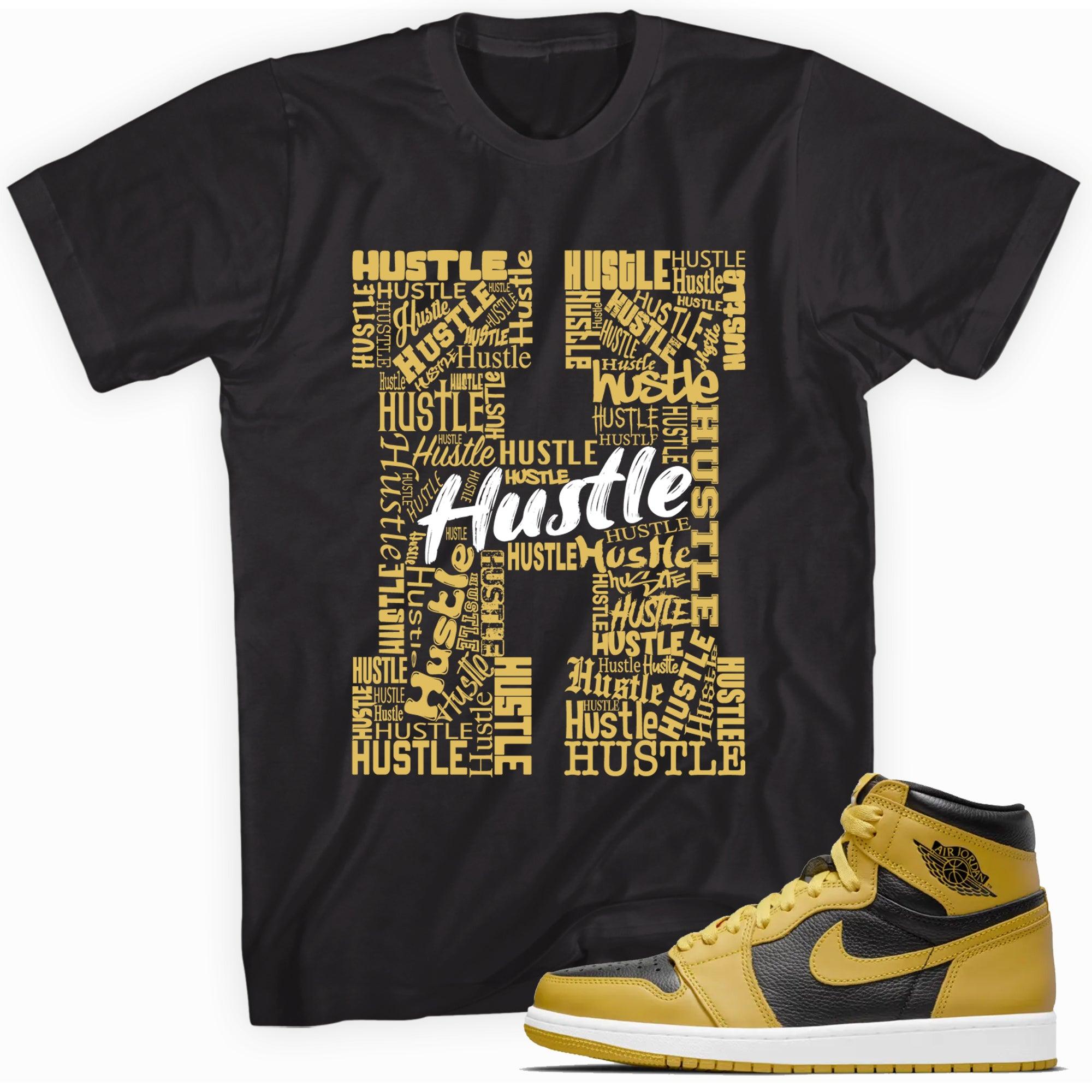 Black H For Hustle Shirt Air Jordan 1 Retro High Pollen photo