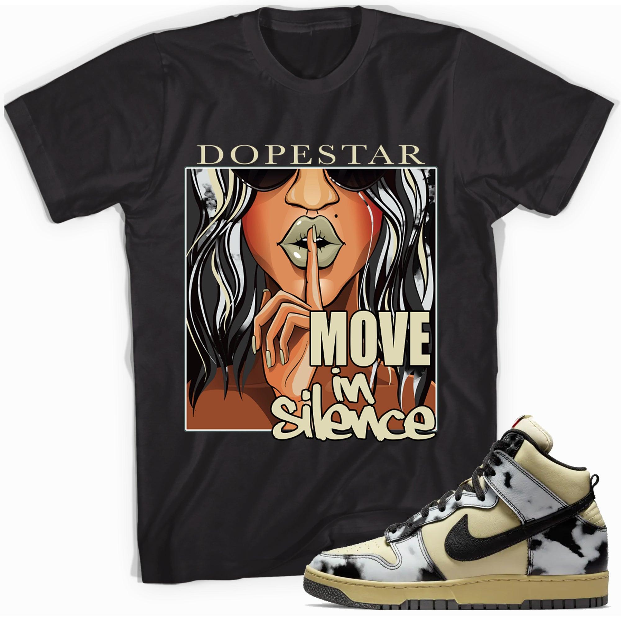 Move In Silence Shirt Nike Dunk High 1985 Black Acid Wash photo