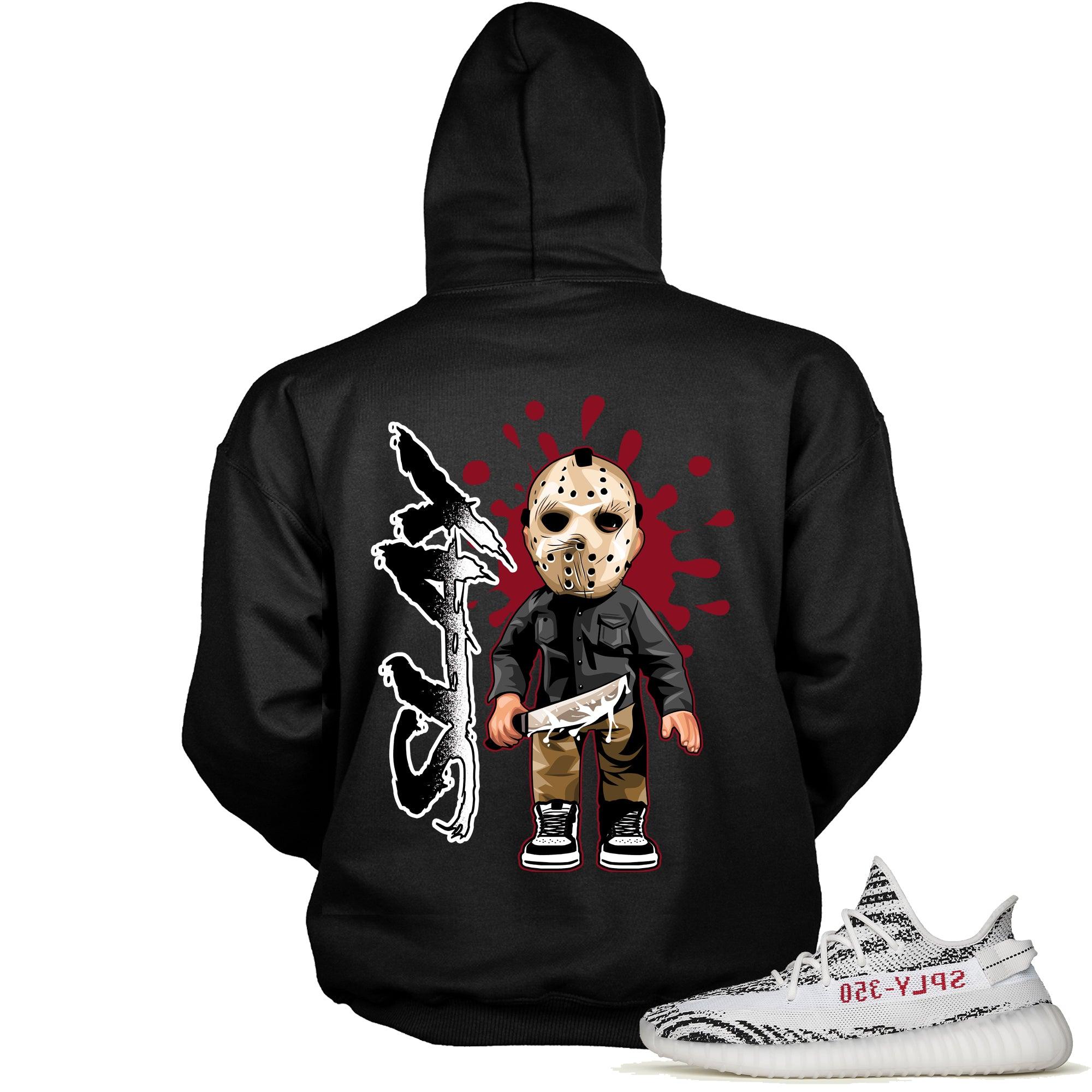 Black Slay Hoodie Adidas Yeezy Boost 350 V2 Zebra photo
