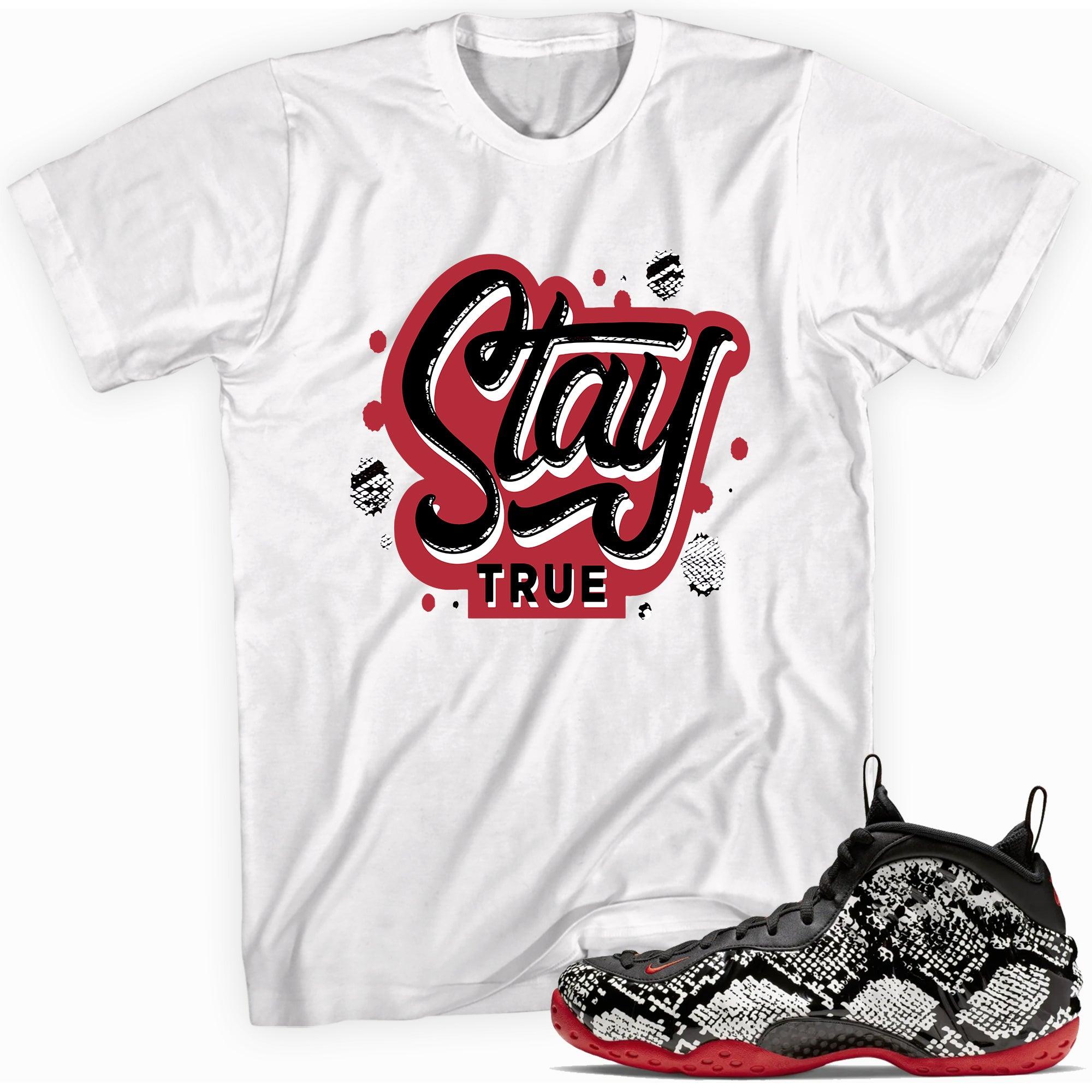 Stay True Shirt Nike Air Foamposite One Albino Snakeskin Sneakers photo