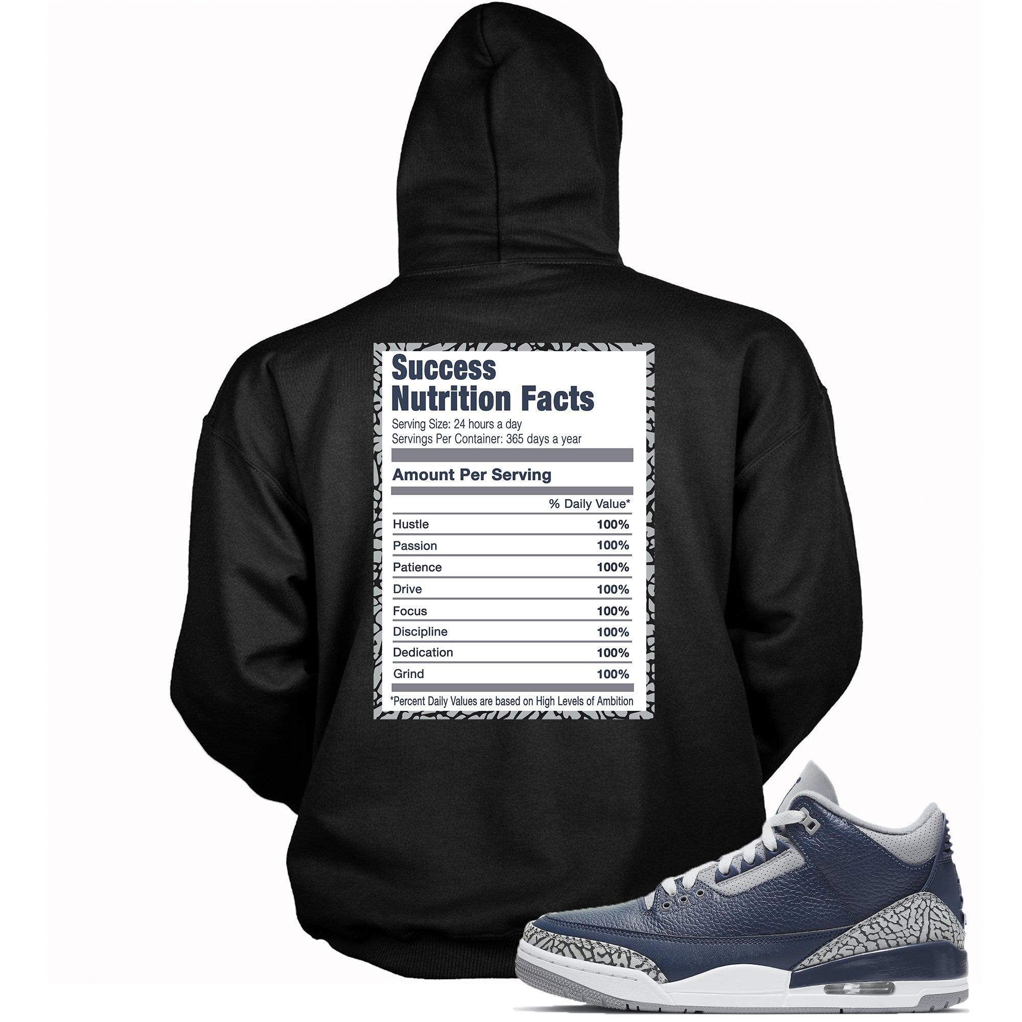Success Nutrition Facts Sneaker Sweatshirt AJ 3 Midnight Navy photo