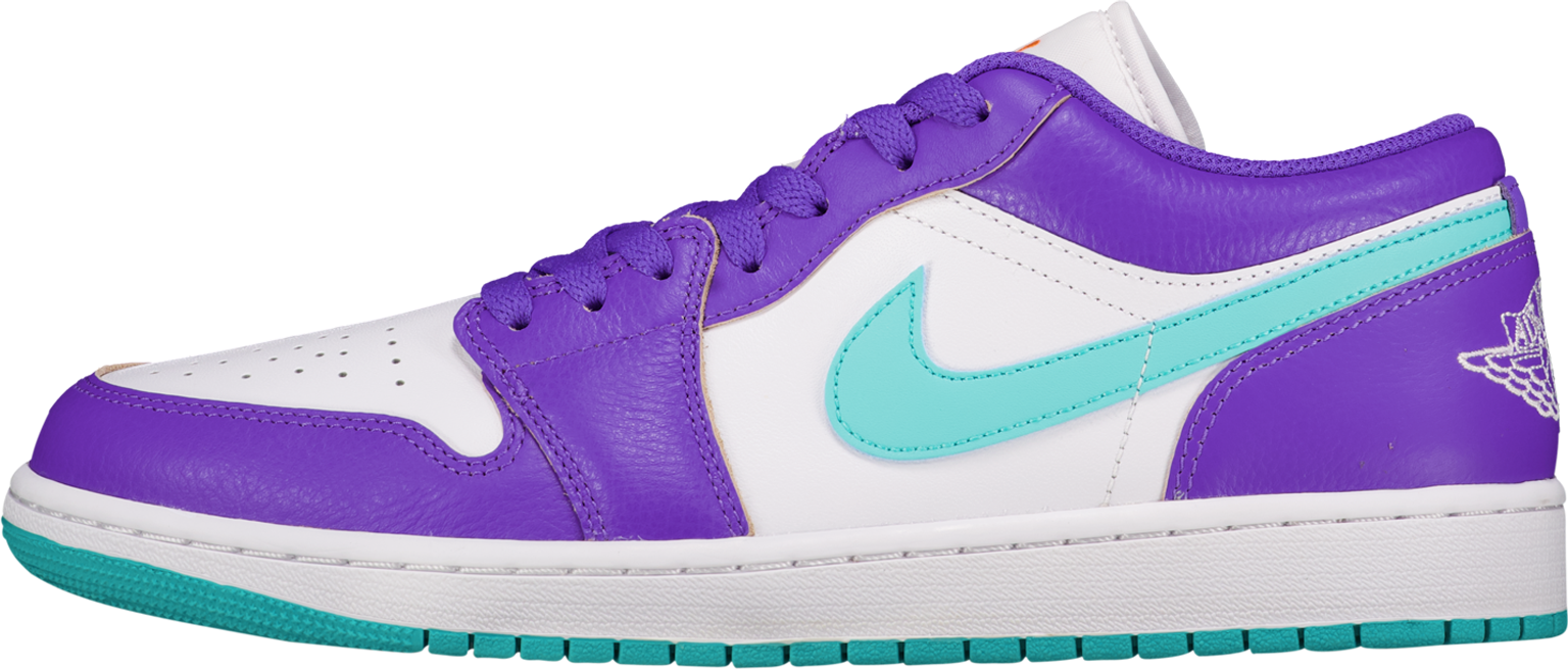 Cool Multi-colored Sneaker Shirts and Hoodies By Sneaker Shirts Outlet® to Match the AJ 1 Low 'Psychic Purple Hyper Jade'