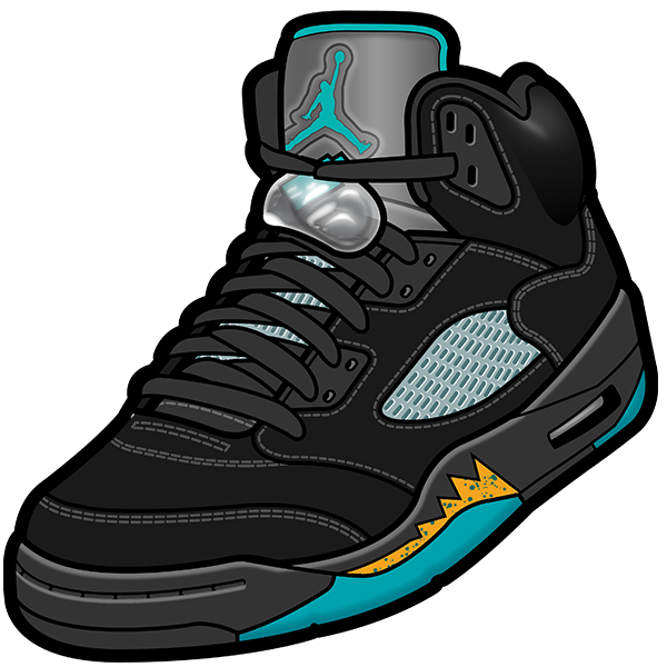 Multi-colored Sneaker Shirts and Hoodies designed by Sneaker Shirts Outlet® to match the AJ 5 Aqua