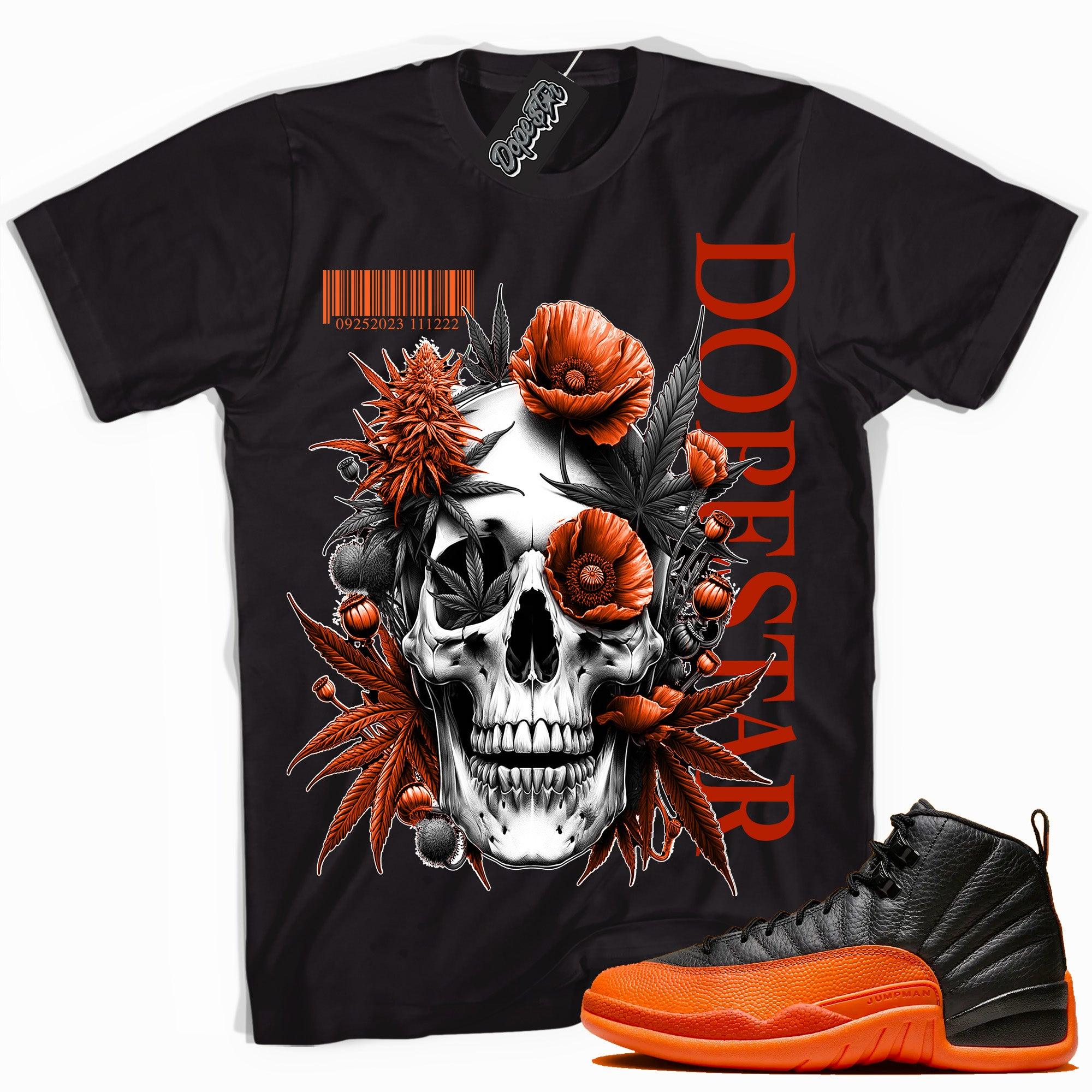 Cool Black graphic tee with “ Sagittarius ” print, that perfectly matches Air Jordan 12 Retro WNBA All-Star Brilliant Orange sneakers 