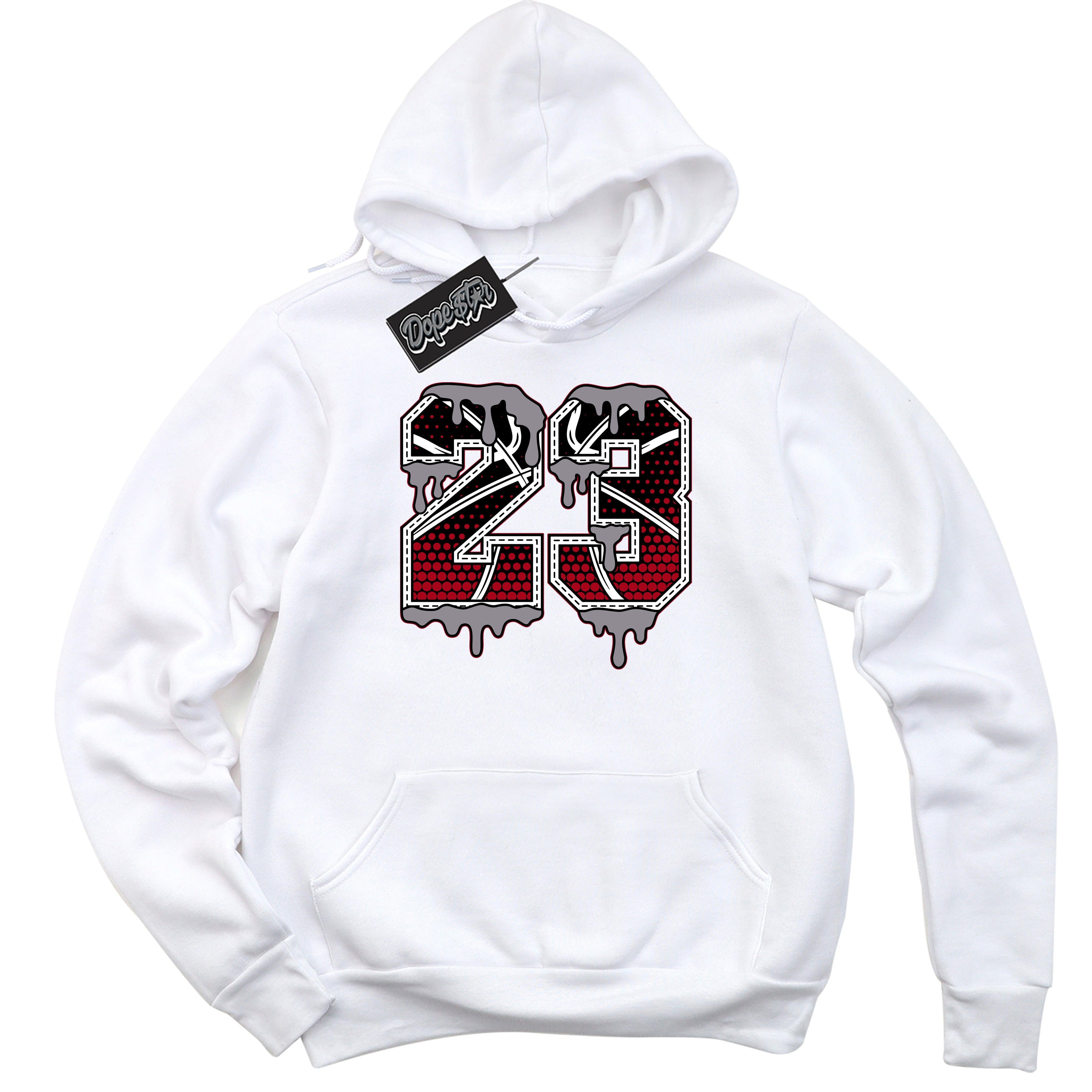 Cool White Hoodie with “ 23 Ball ”  design that Perfectly Matches Bred Reimagined 4s Jordans.