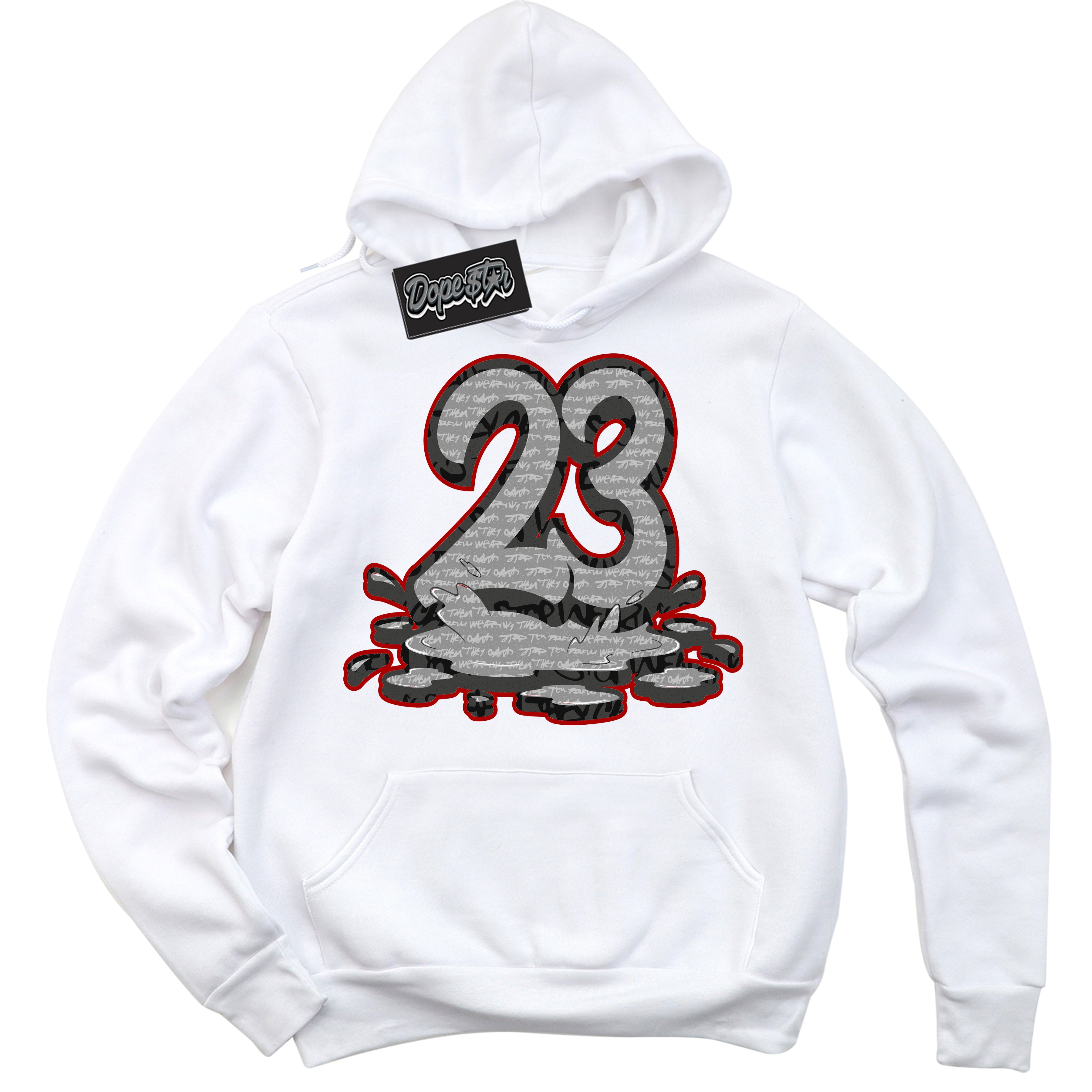 Cool White Hoodie with “ 23 Melting ”  design that Perfectly Matches Rebellionaire 1s Sneakers.