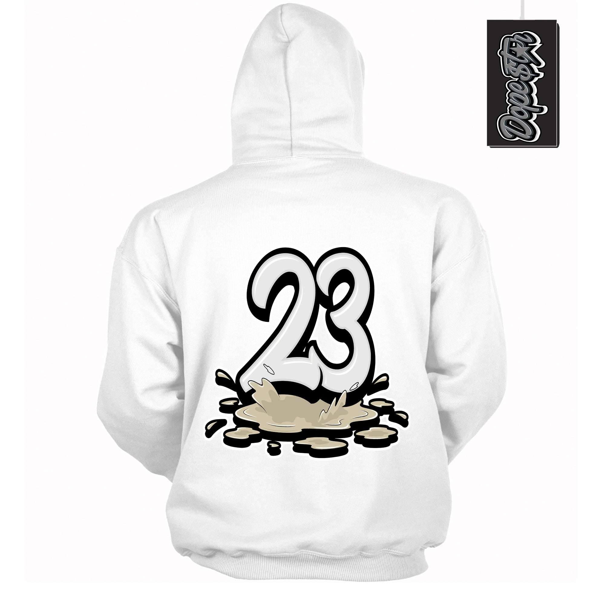 Cool White Hoodie with “ 23 Melting ”  design that Perfectly Matches Gratitude 11s Sneakers.