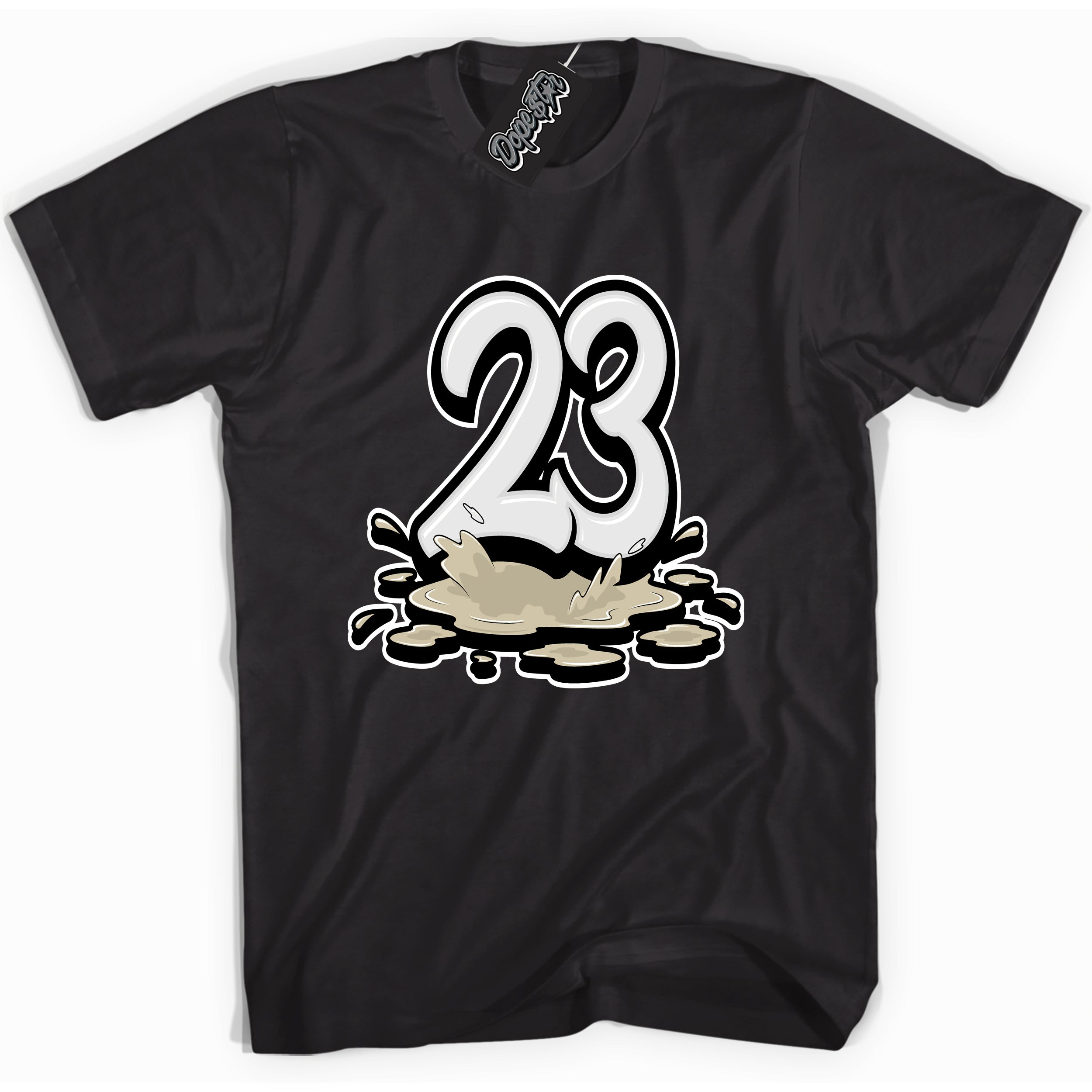 Cool Black graphic tee with “ 23 Melting  ” print, that perfectly matches GRATITUDE 11s  sneakers 