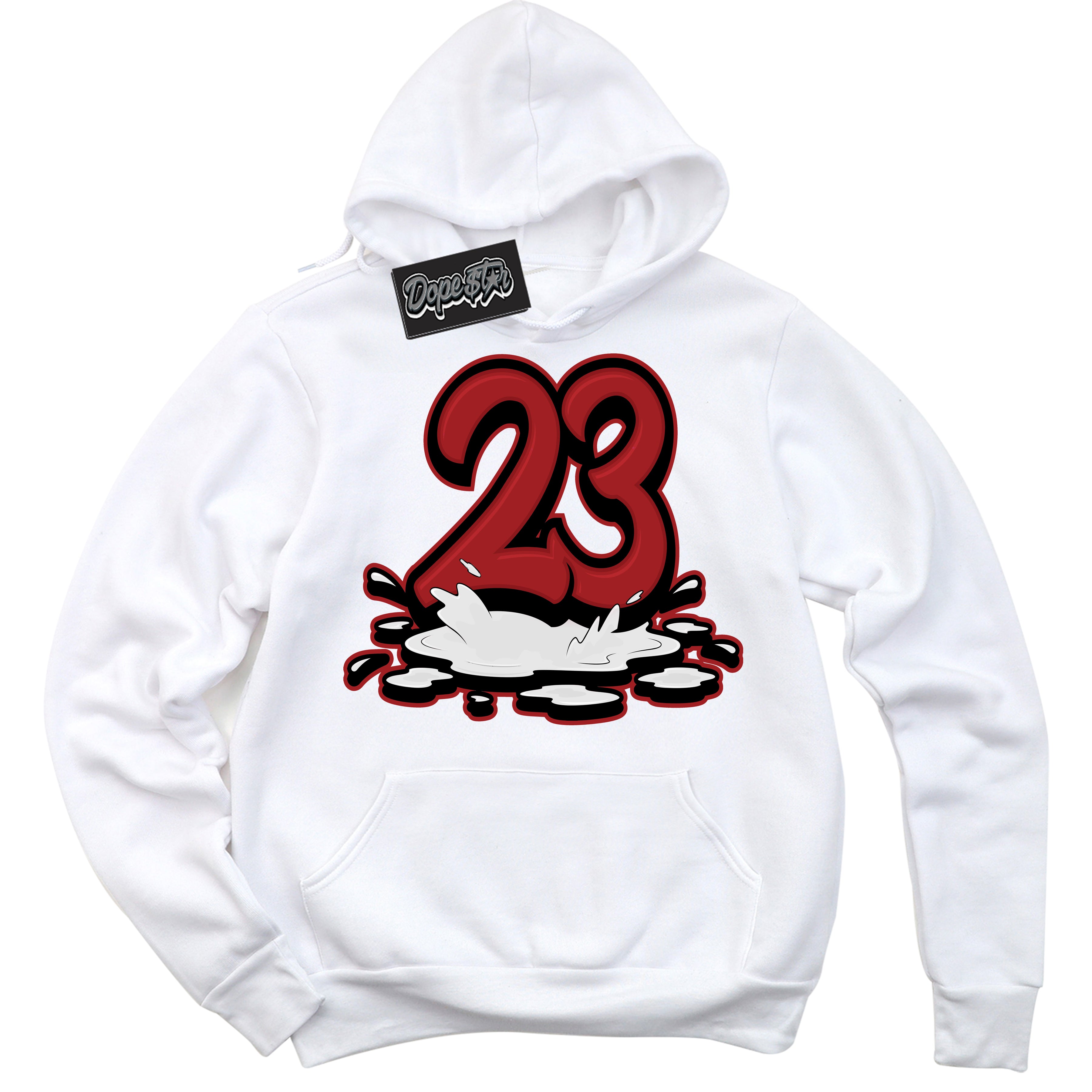 Cool White Hoodie With “ 23 Melting “  Design That Perfectly Matches Lost And Found 1s Sneakers.