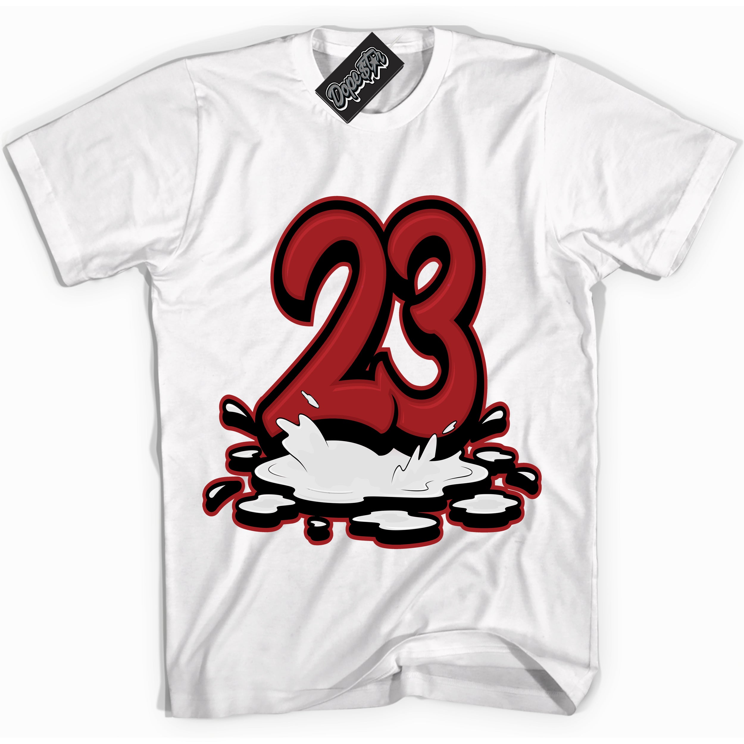 Cool White graphic tee with “ 23 Melting ” print, that perfectly matches Lost And Found 1s sneakers 