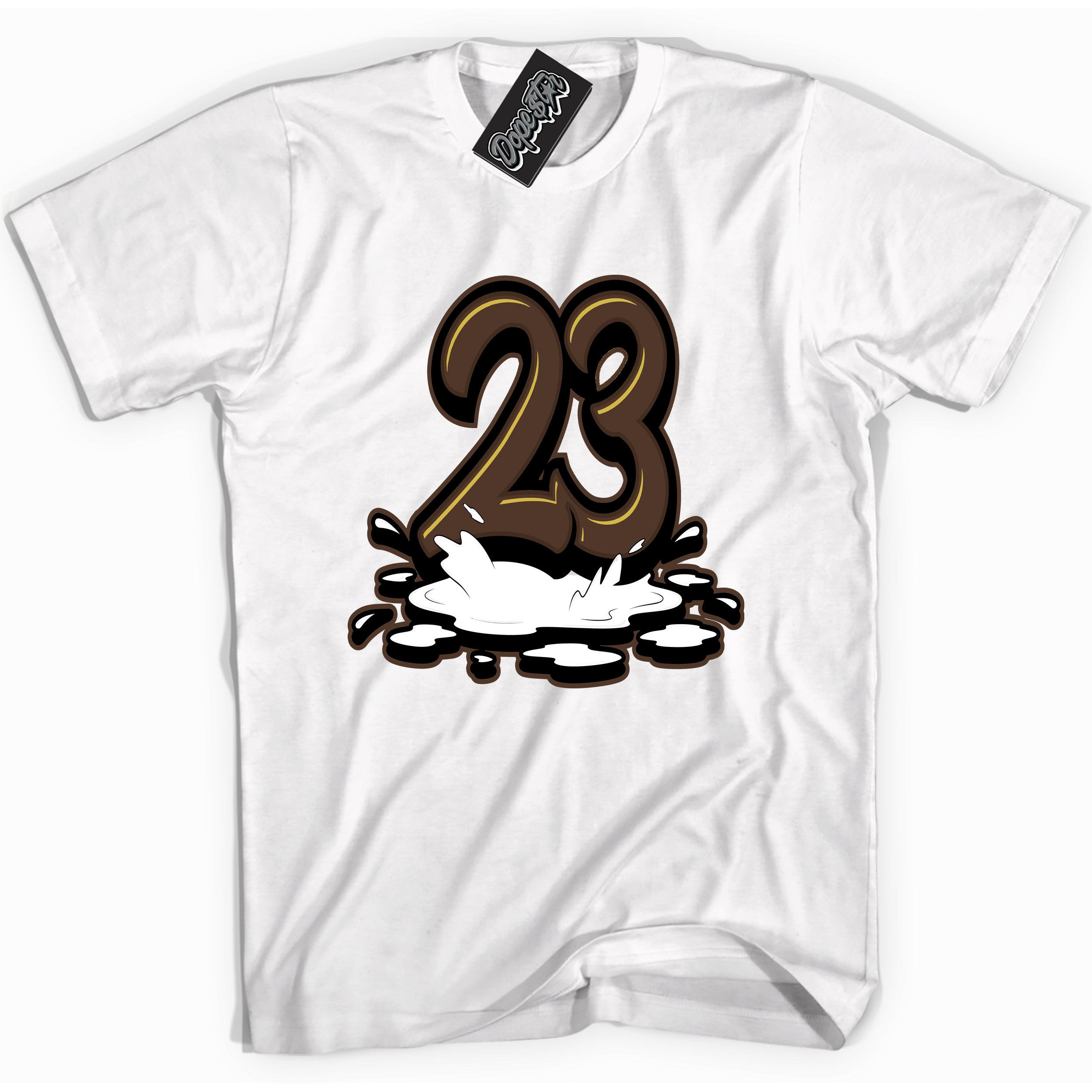 Cool White graphic tee with “ 23 Melting ” design, that perfectly matches Palomino 1s sneakers 