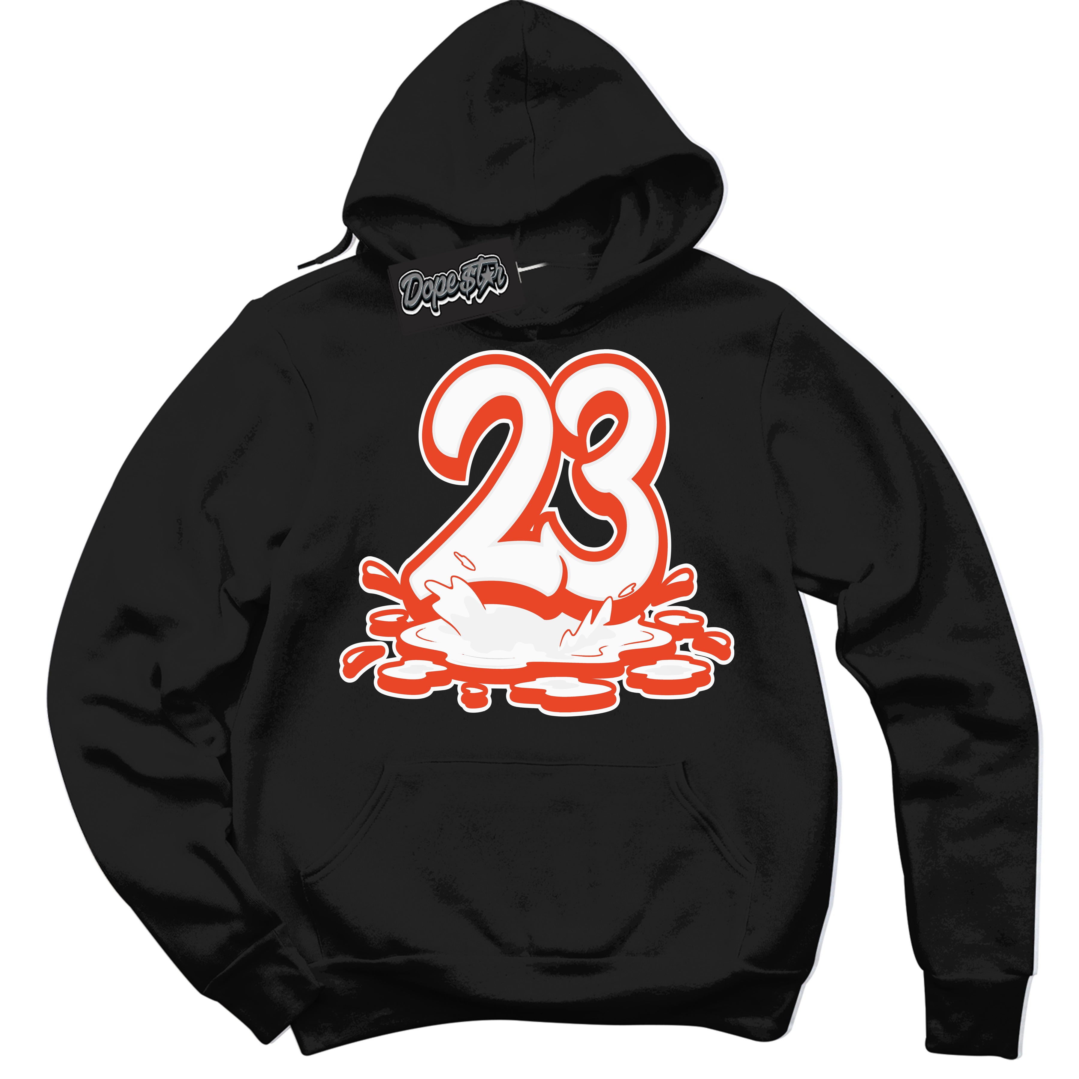 Nike Dunk Low Retro Cosmic Clay '23 Melting' Hoodie - Black Streetwear Mockup | Sneakerhead Sweatshirt Matching Nike Dunk Low Retro Cosmic Clay | Limited Edition Urban Streetwear for Sneaker Matching OOTD | Outfits that pair perfectly with your ND Low Retro Cosmic Clay | Sneakerhead Fashion Must-Have Apparel for Men and Women.