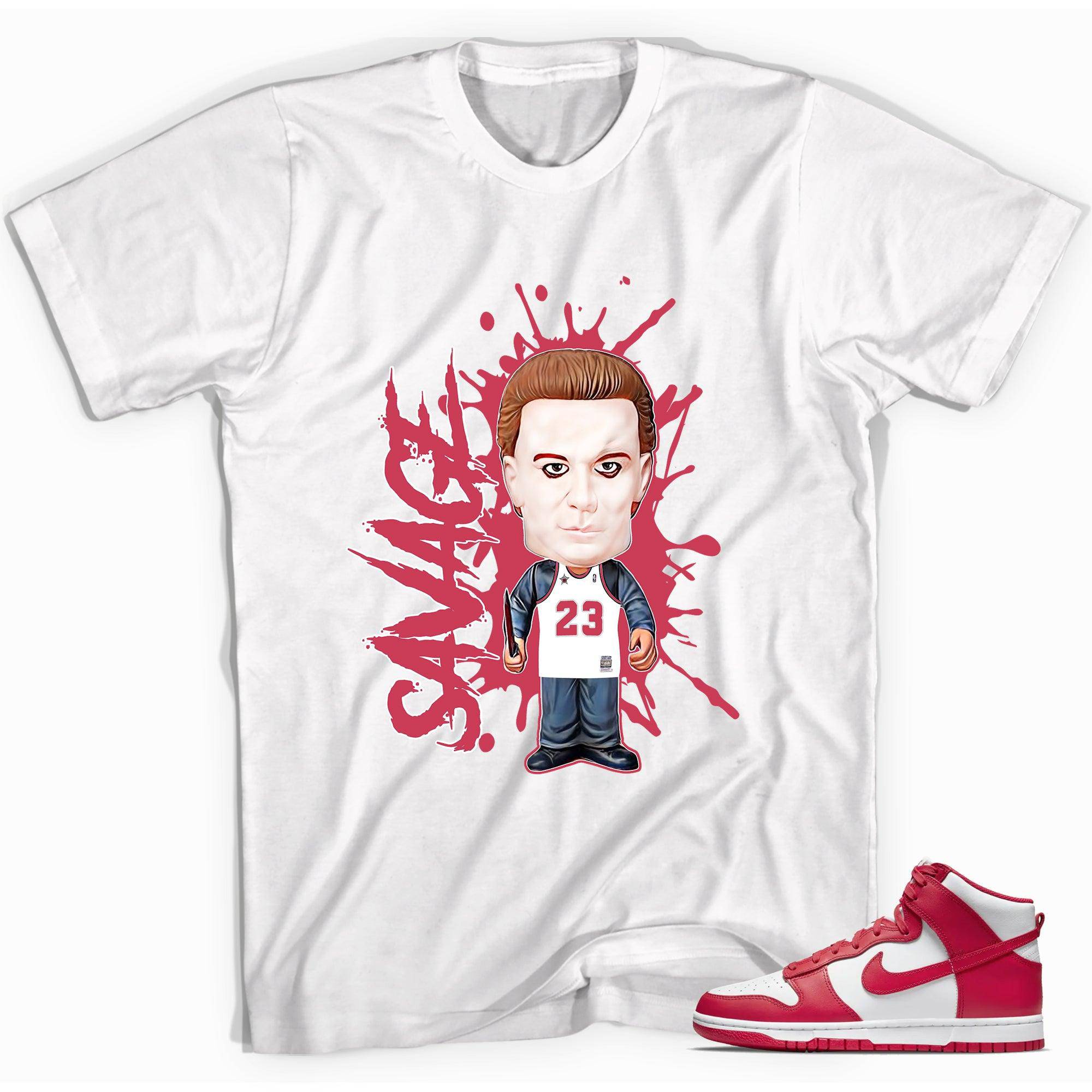 Dunk High Championship White Red Shirt Savage