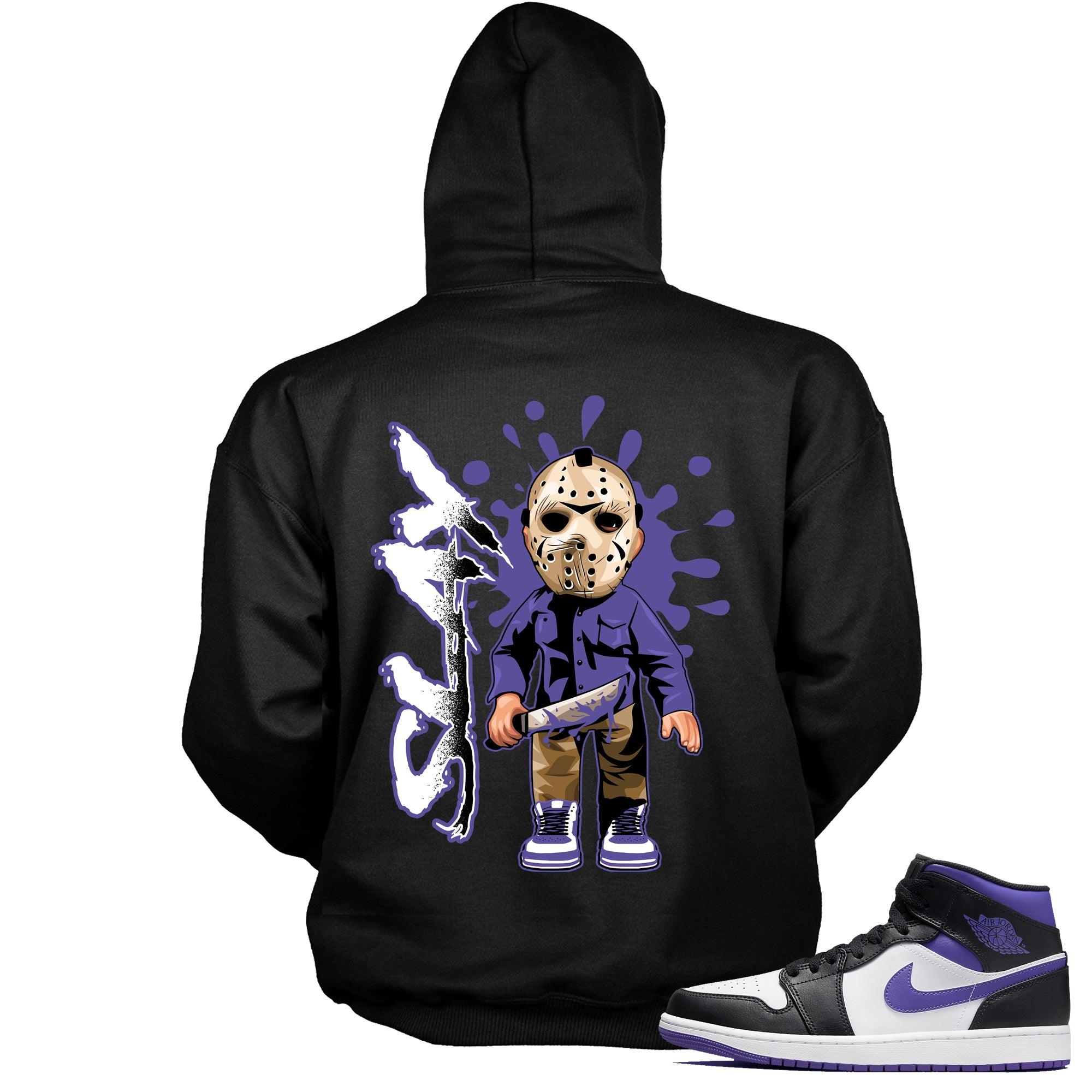 1 Mid White Black Purple Hoodie Slay - Sneaker Shirts Outlet