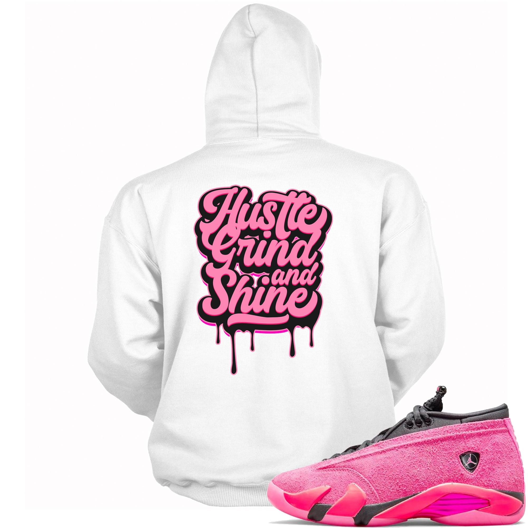 14 Low Shocking Pink Hoodie Hustle Grind and Shine