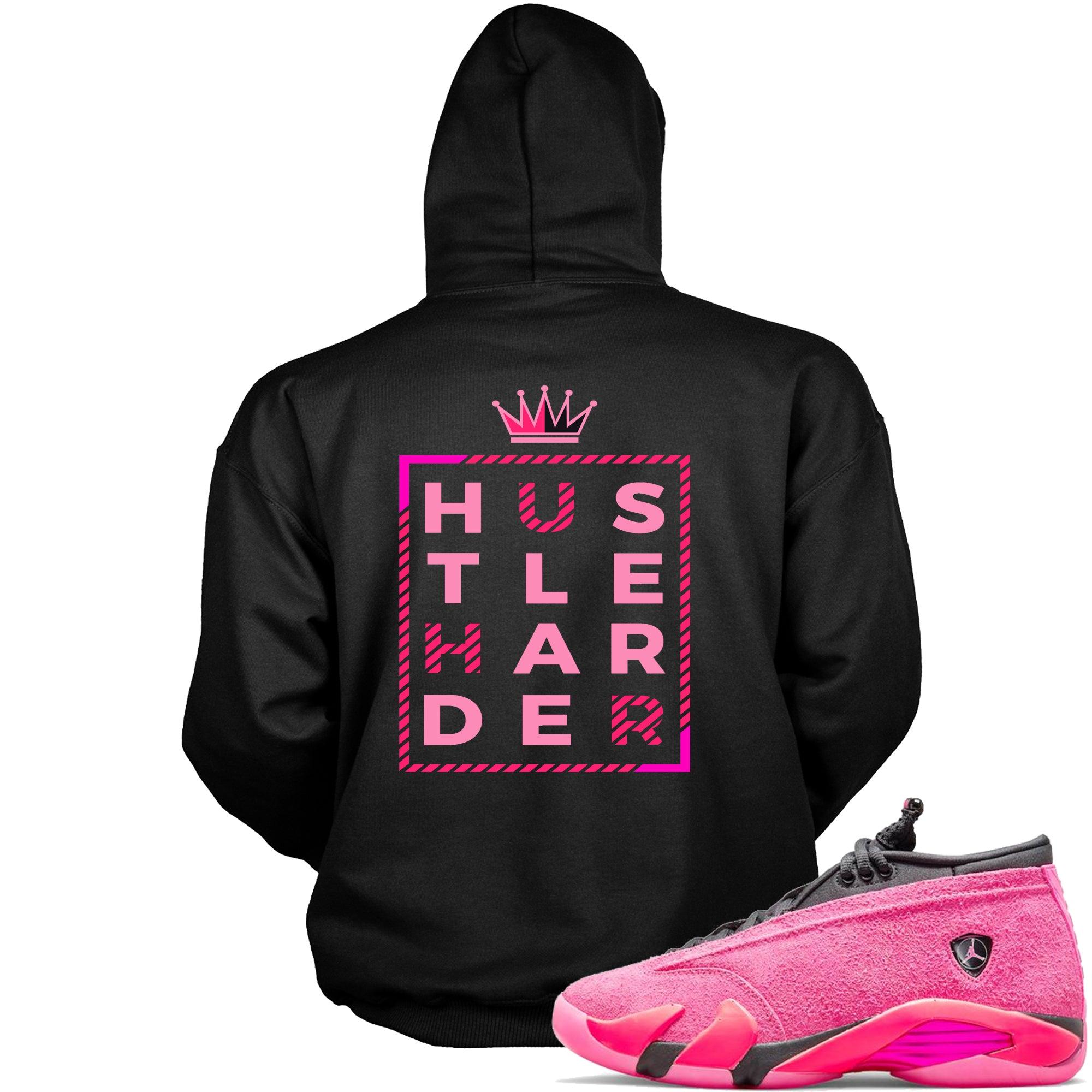 14s Low Shocking Pink Hoodie Hustle Harder