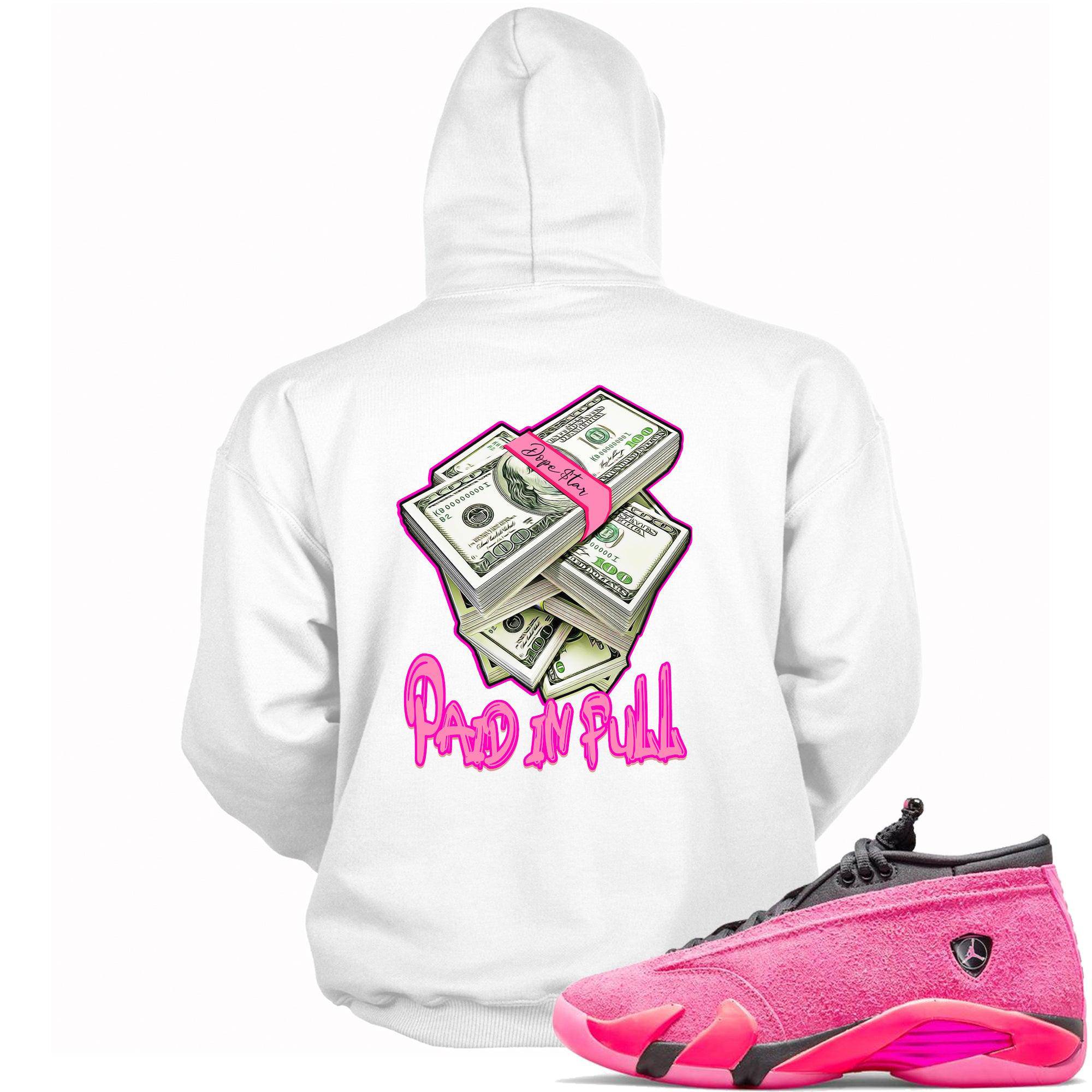 14s Low Shocking Pink Hoodie Paid In Full