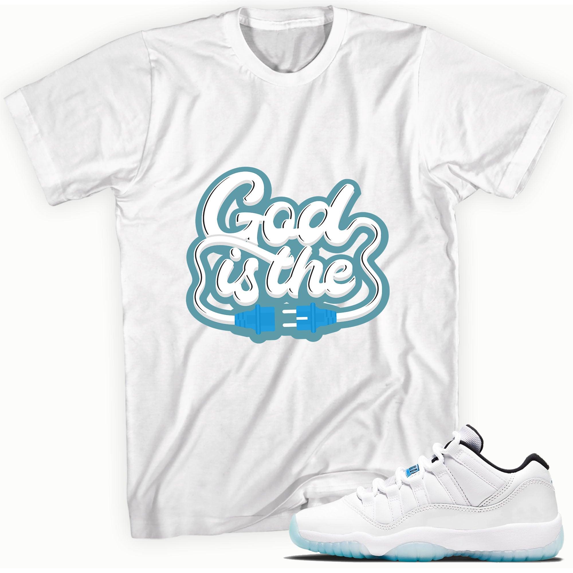 11s Low Legend Blue Shirt God Is