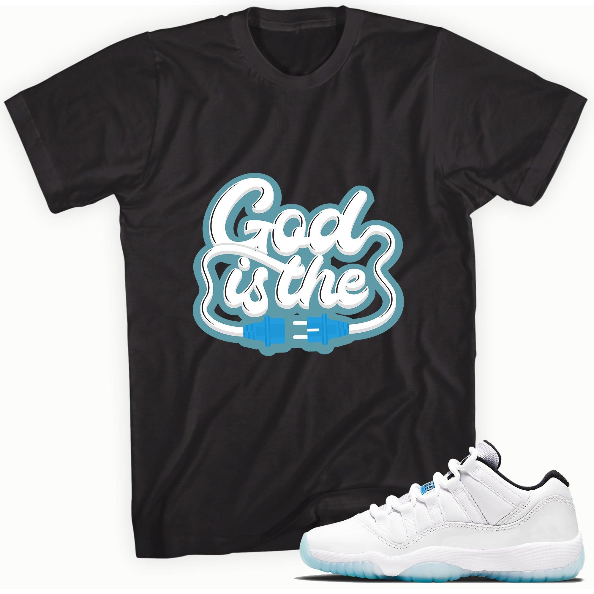 11s Low Legend Blue Shirt God Is