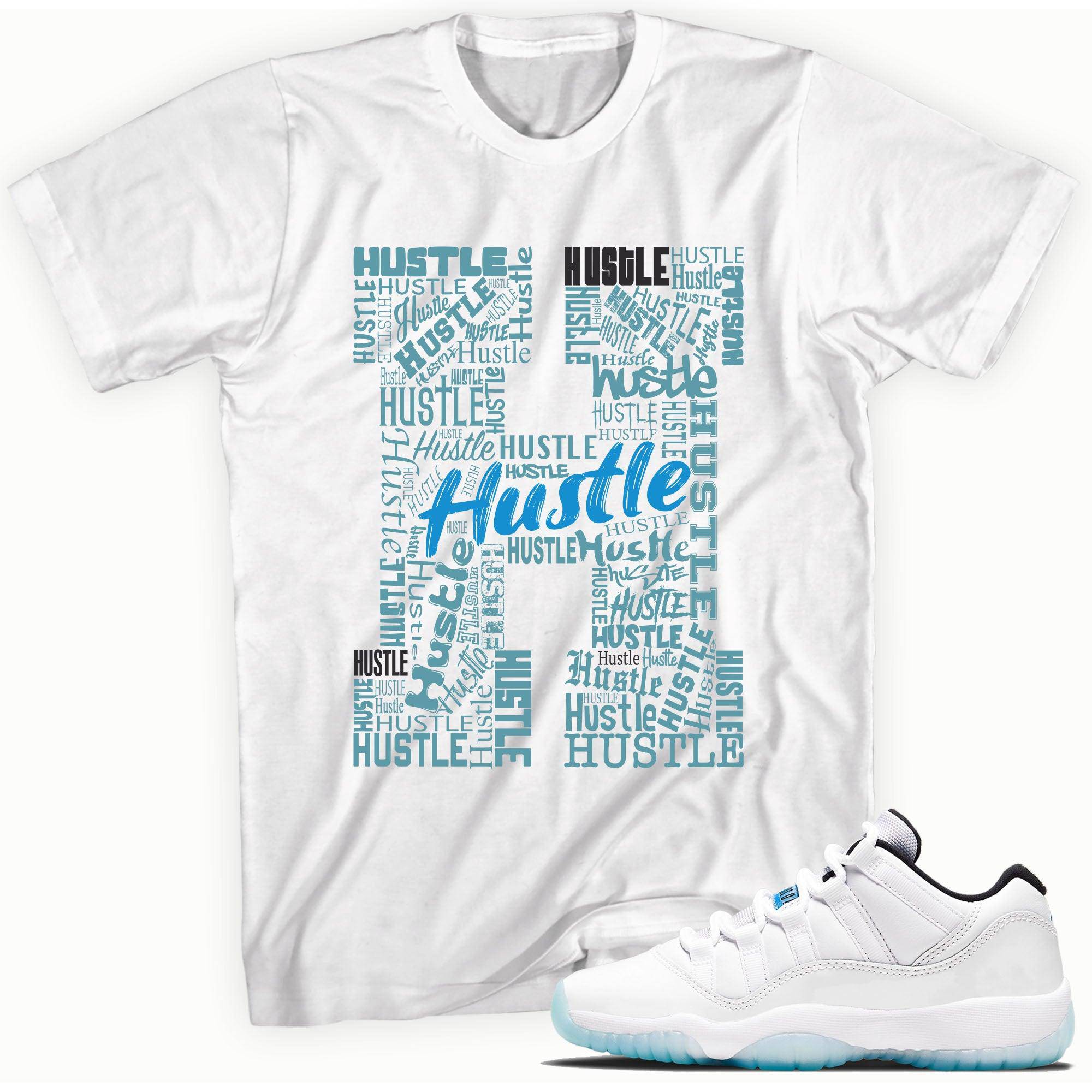 11s Low Legend Blue Shirt H for Hustle