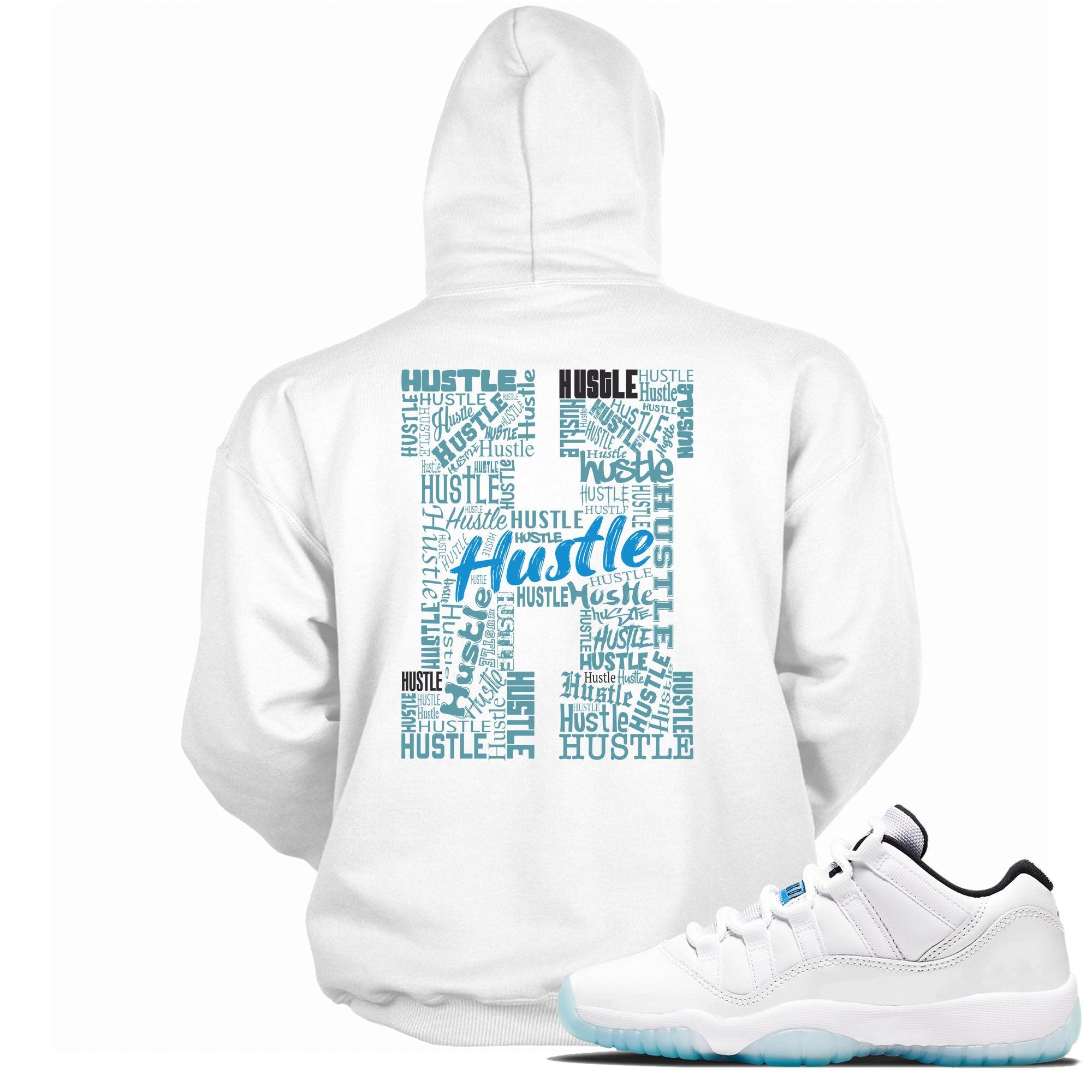 11s Low Legend Blue Hoodie H For Hustle