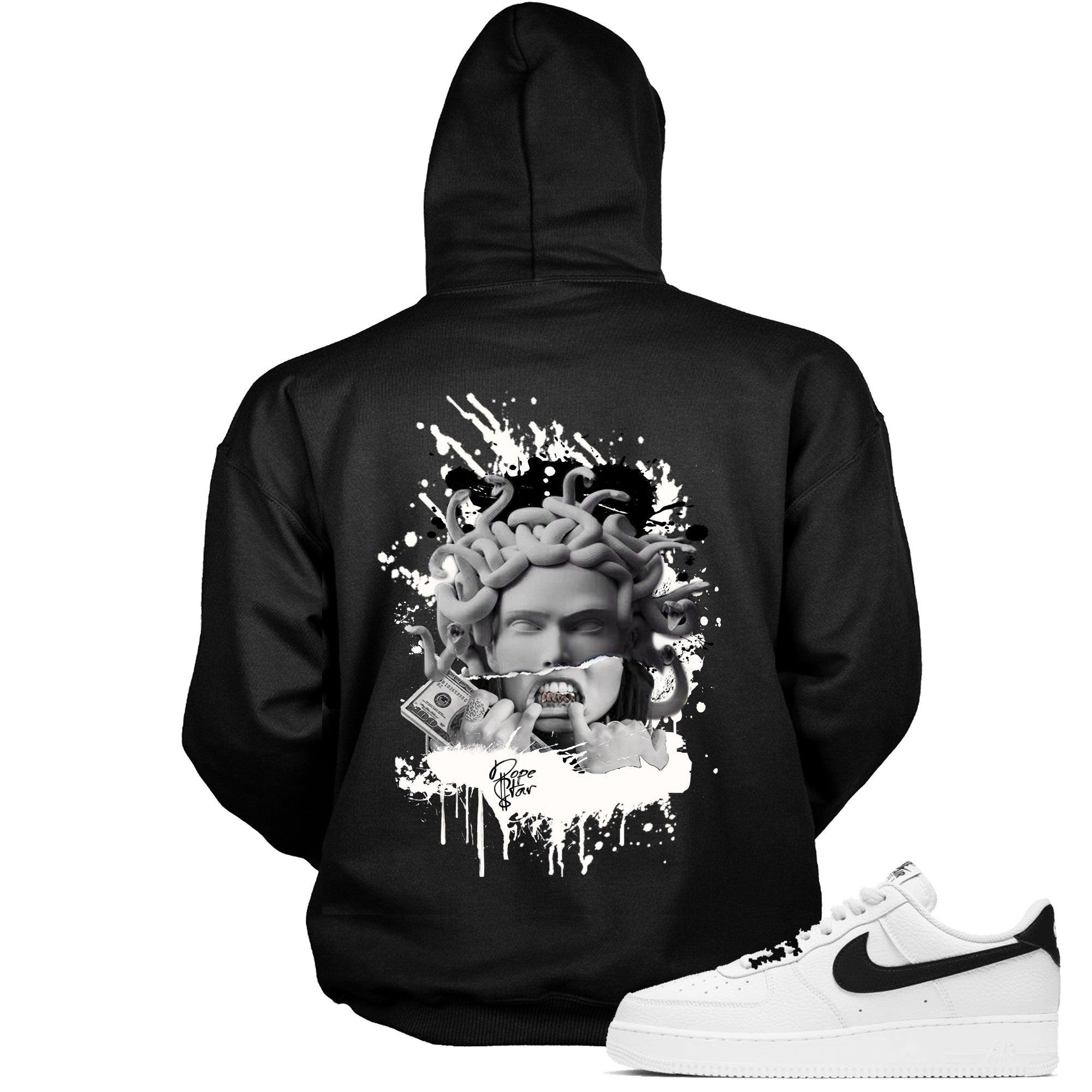 Air Force 1 Low '07 White Black Pebbled Leather Hoodie Medusa