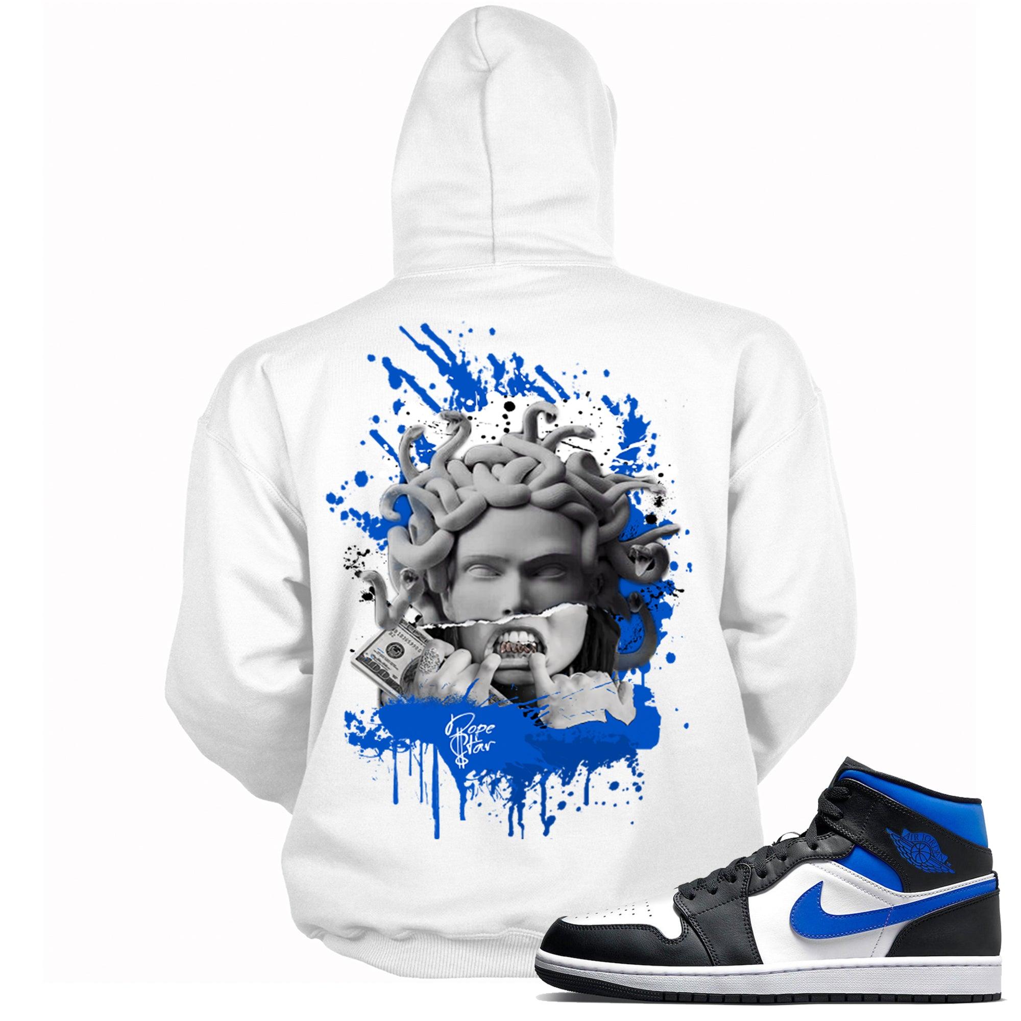 1 Mid White Black Royal Hoodie Medusa