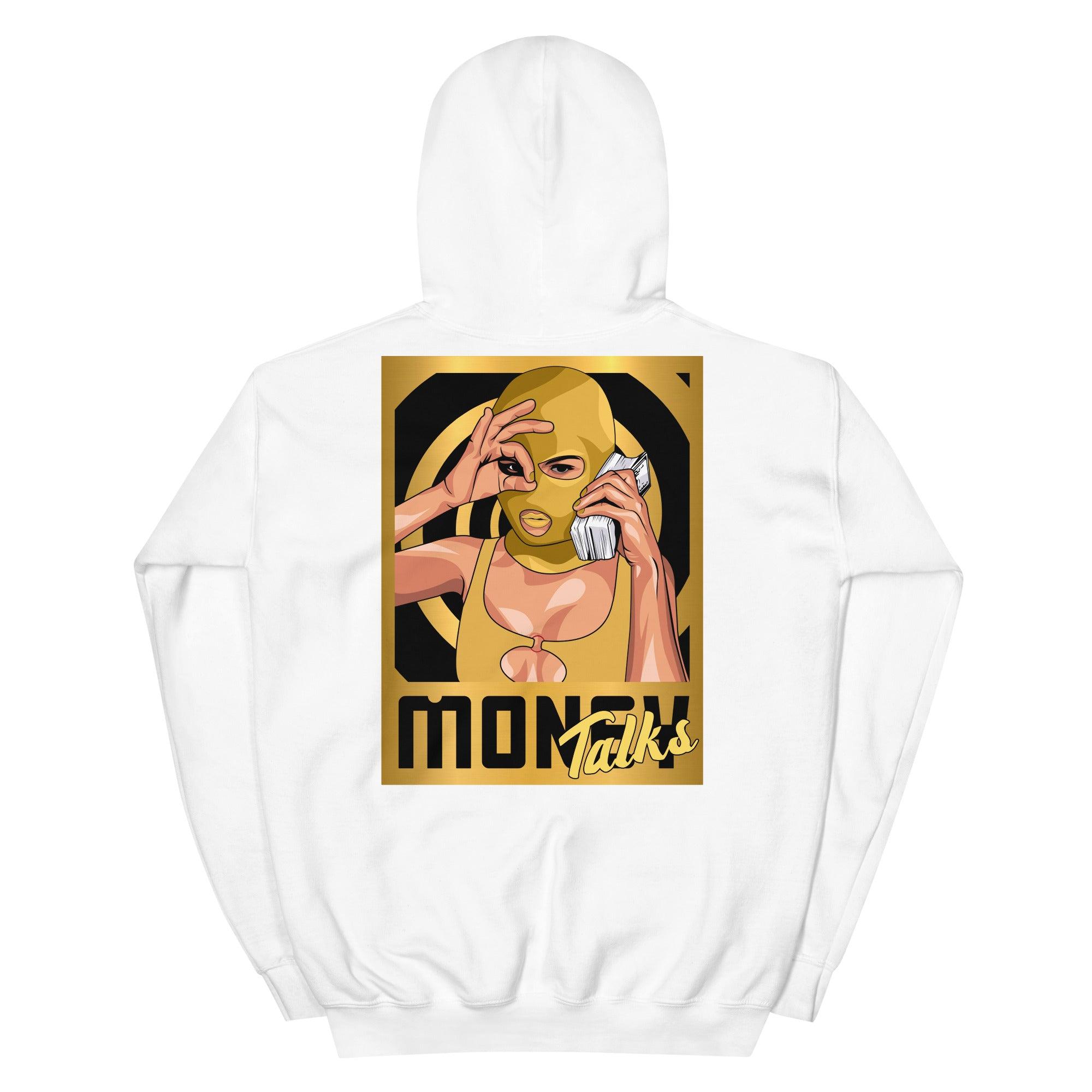 1 RETRO HIGH Black Metallic Gold Hoodie Money Talks