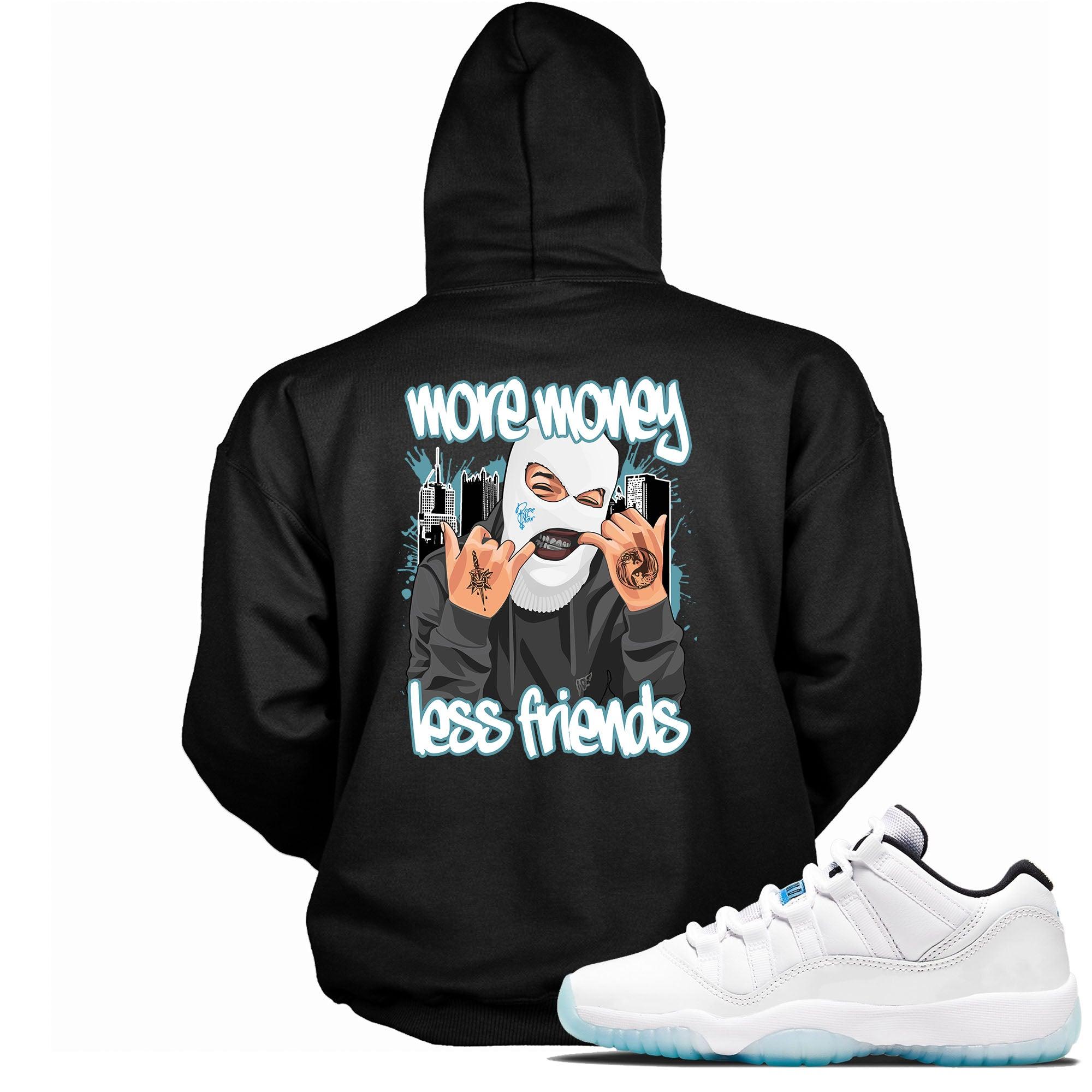 11s Low Legend Blue Hoodie More Money Less Friends