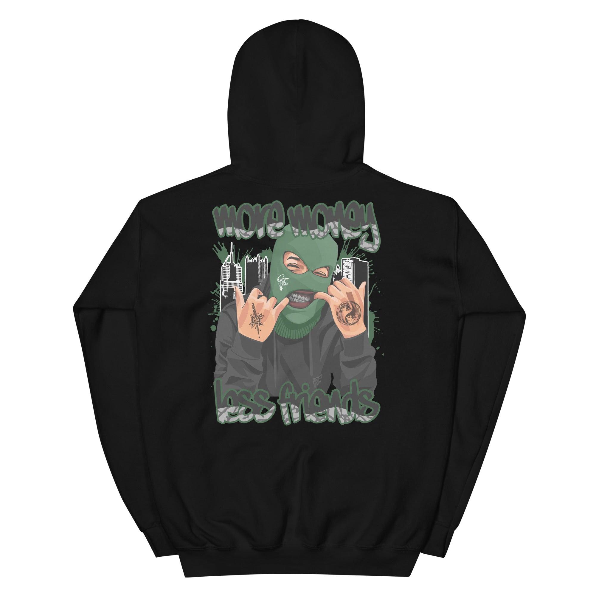 3 Pine Green Hoodie More Money Less Friends