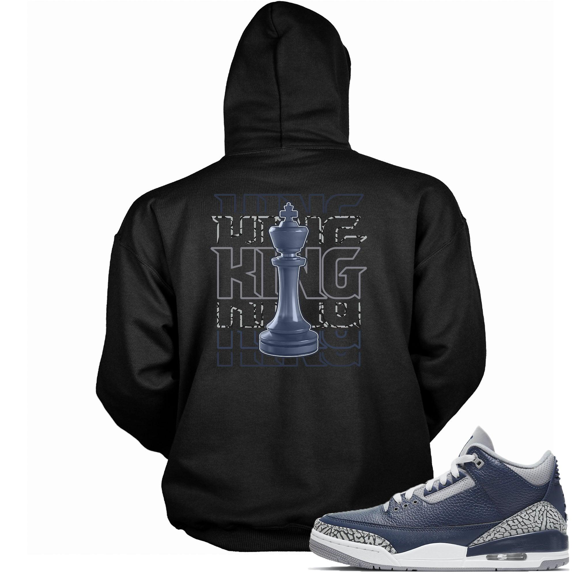 3 Midnight Navy Hoodie King Chess